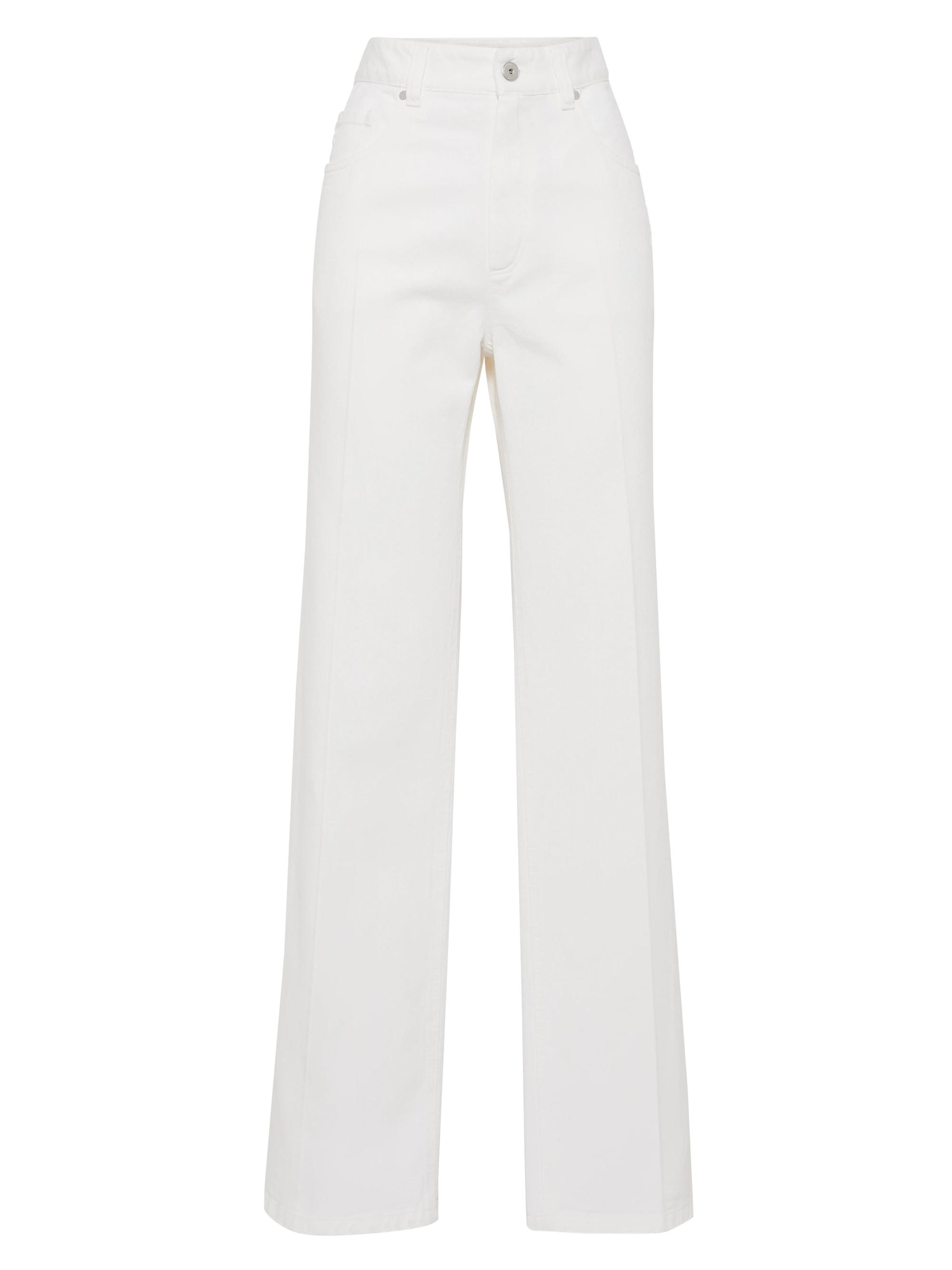 Brunello Cucinelli Women's Dyed Denim Contemporary Loose Trousers - Panama