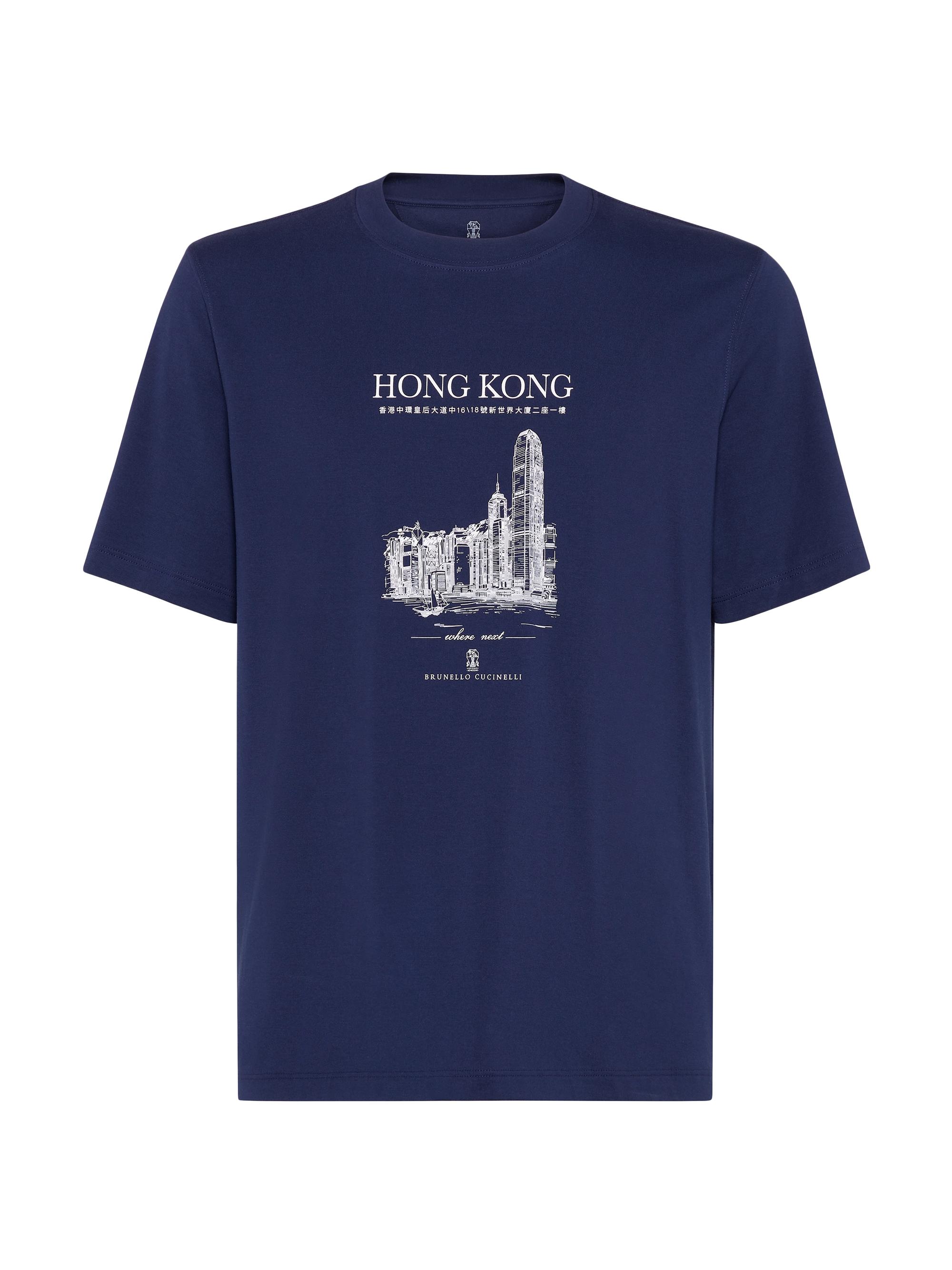 Brunello Cucinelli Men's Cotton Jersey Hong Kong T-Shirt - Azure