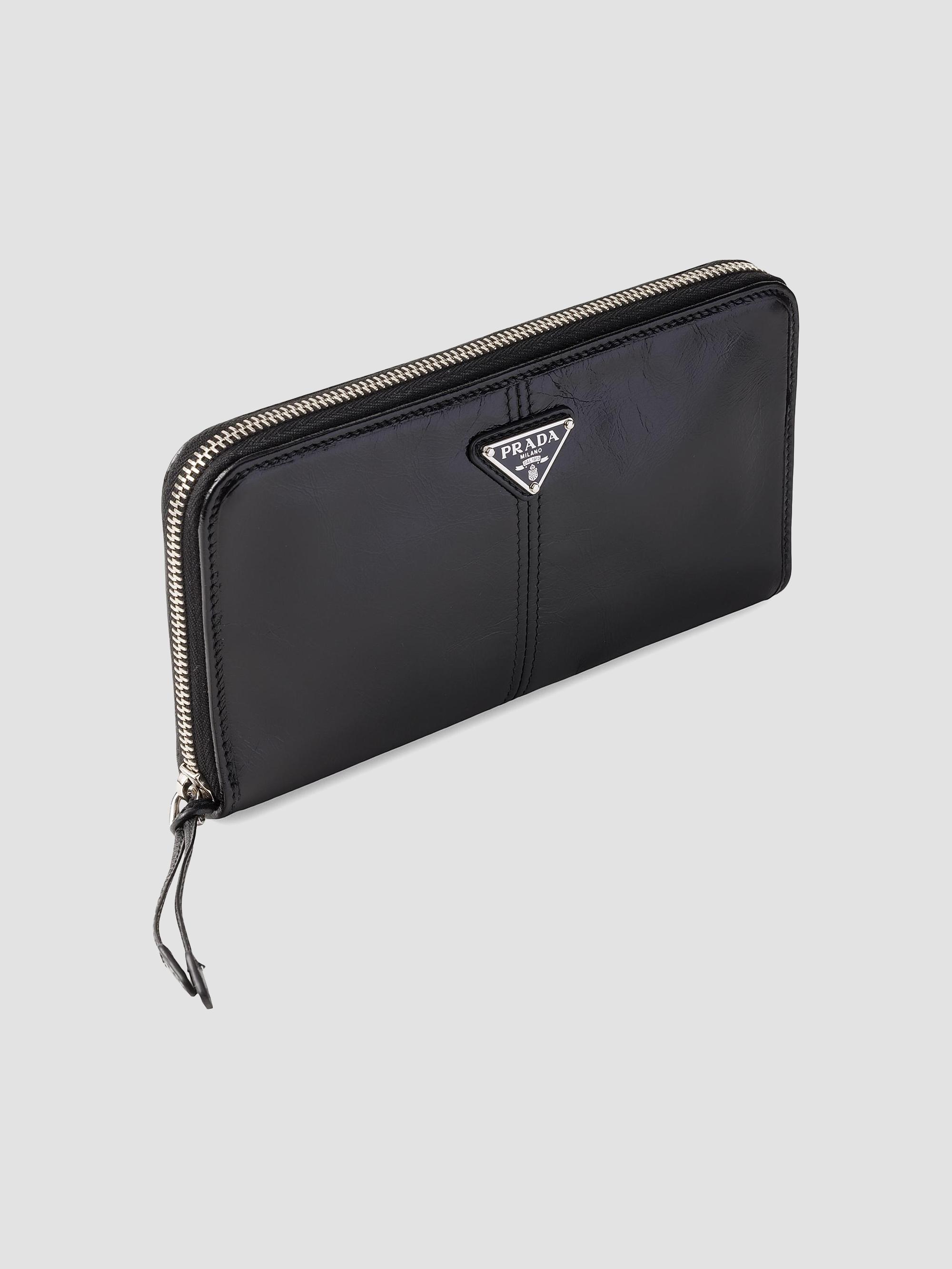 Prada Men's Leather Wallet - Black | Thumbnail 4