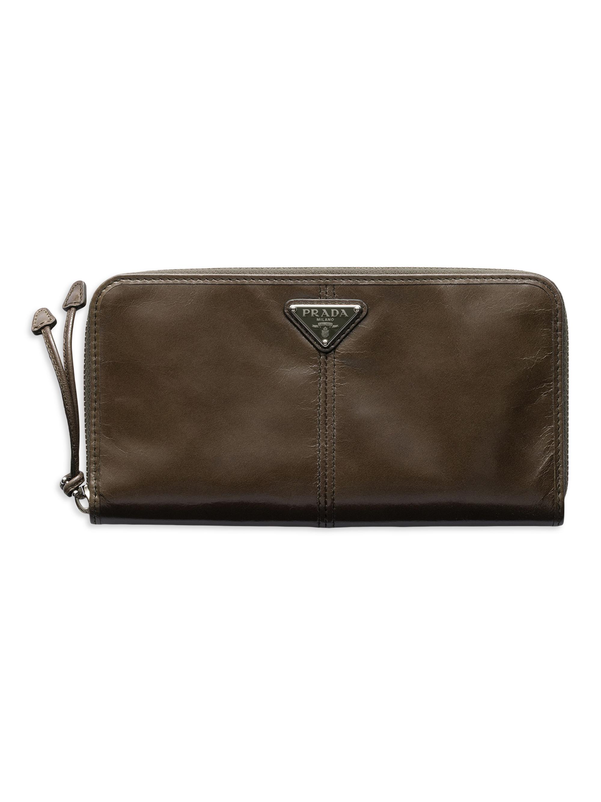 Prada Men's Leather Wallet - Brown