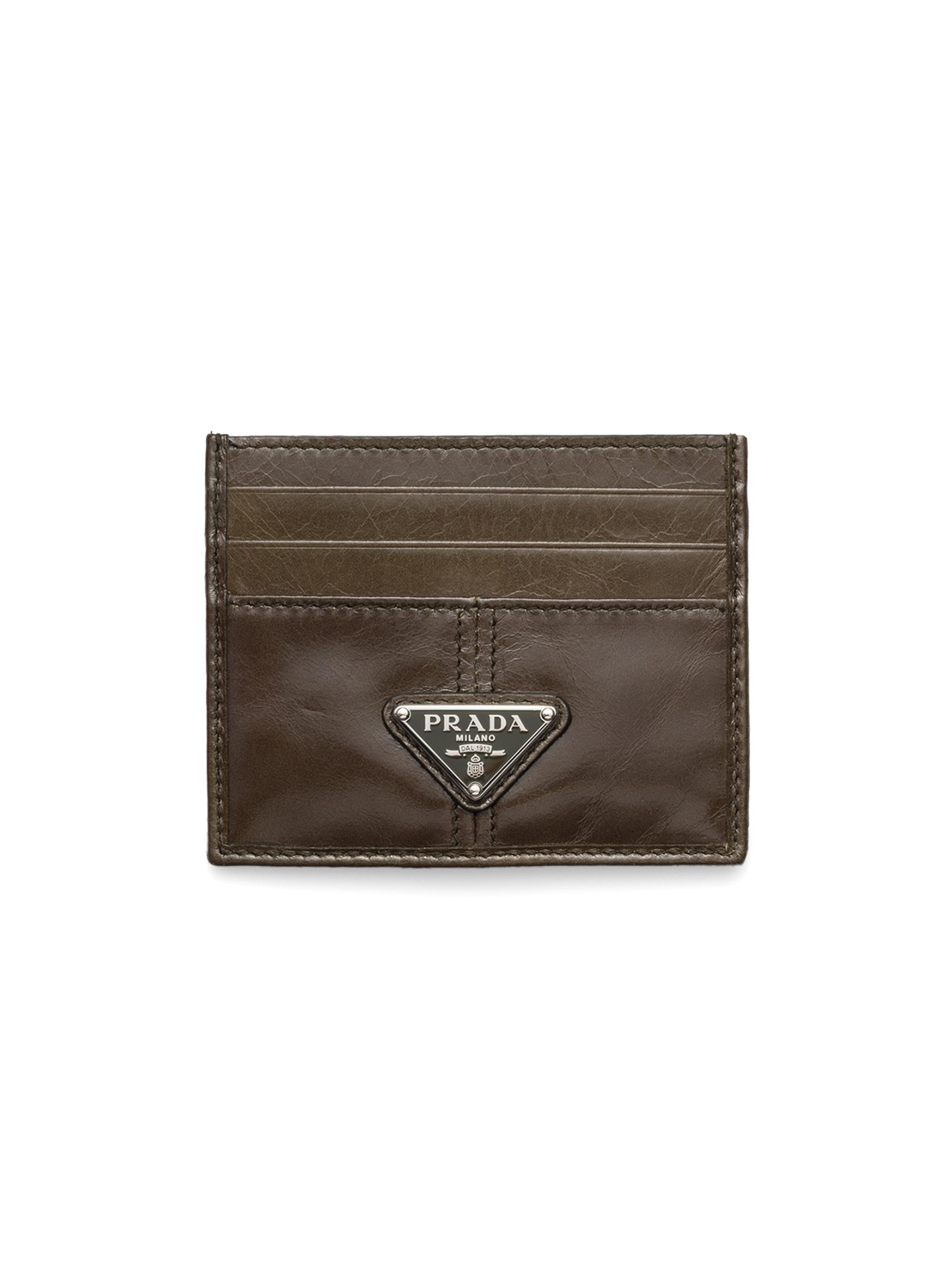 Prada Men's Leather Card Holder - Green