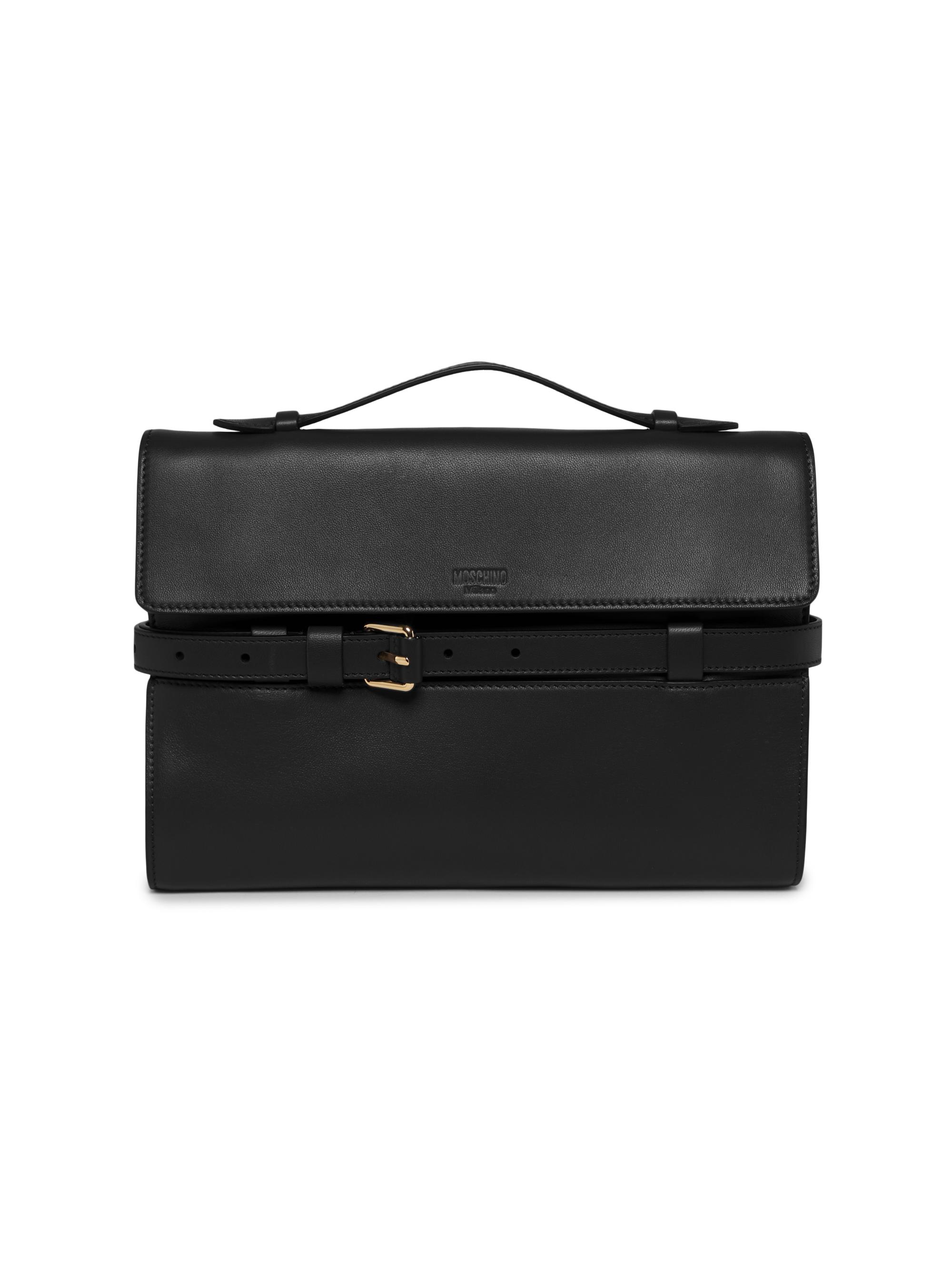 Moschino Women's Tie Me Soft Leather Clutch - Black