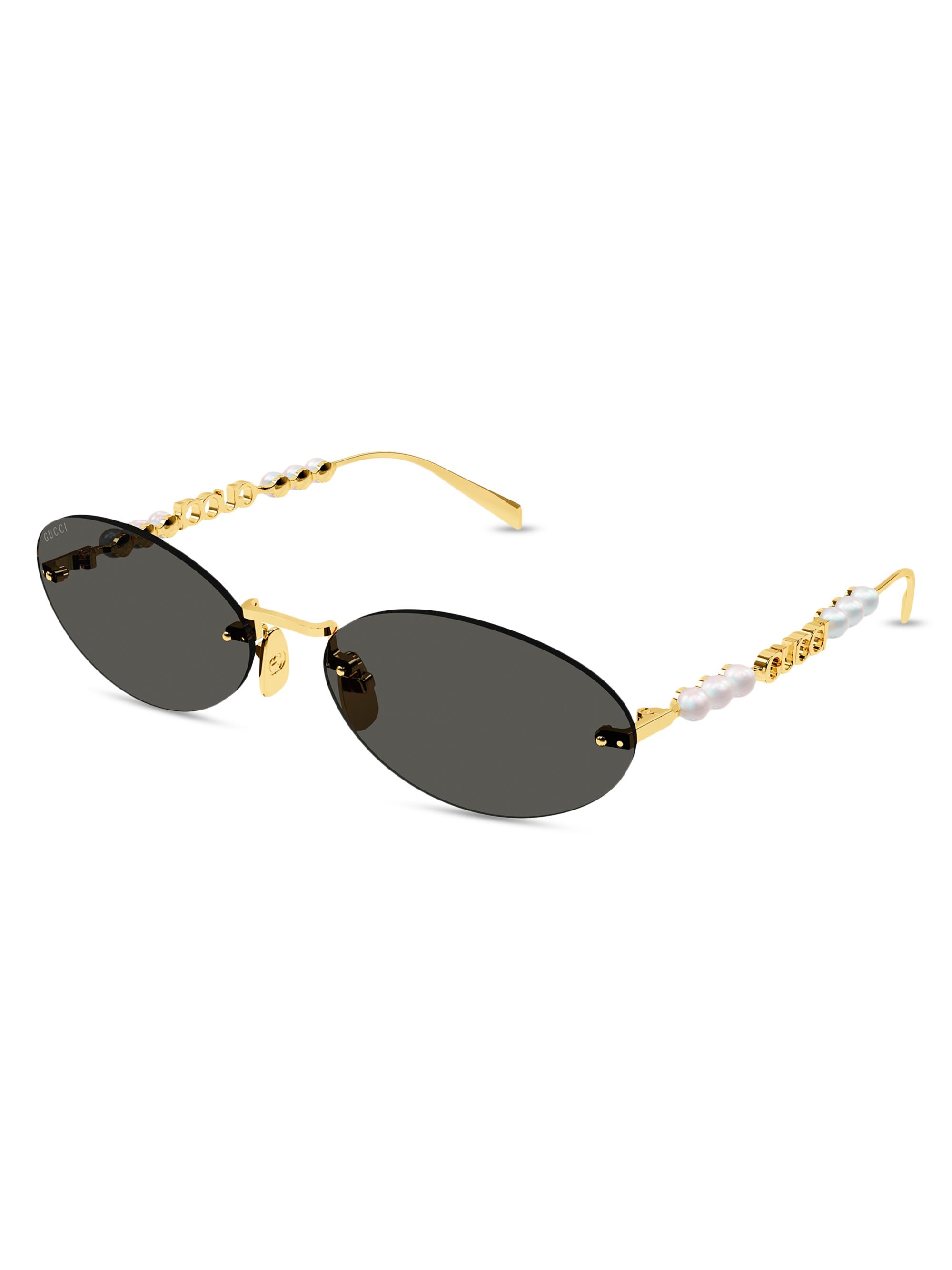 Gucci Women's Fashion Show 62MM Oval Sunglasses - Gold White Black