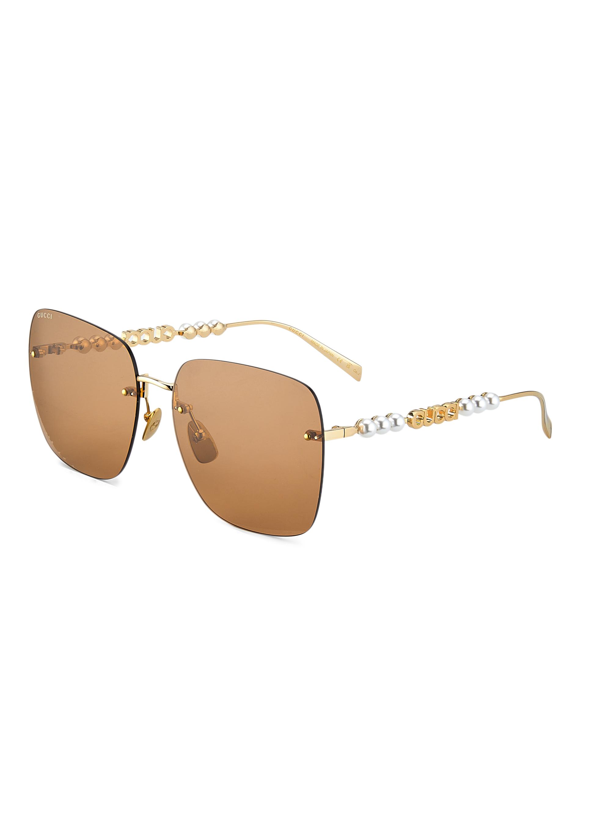 Gucci Women's Fashion Show 63MM Square Sunglasses - Gold