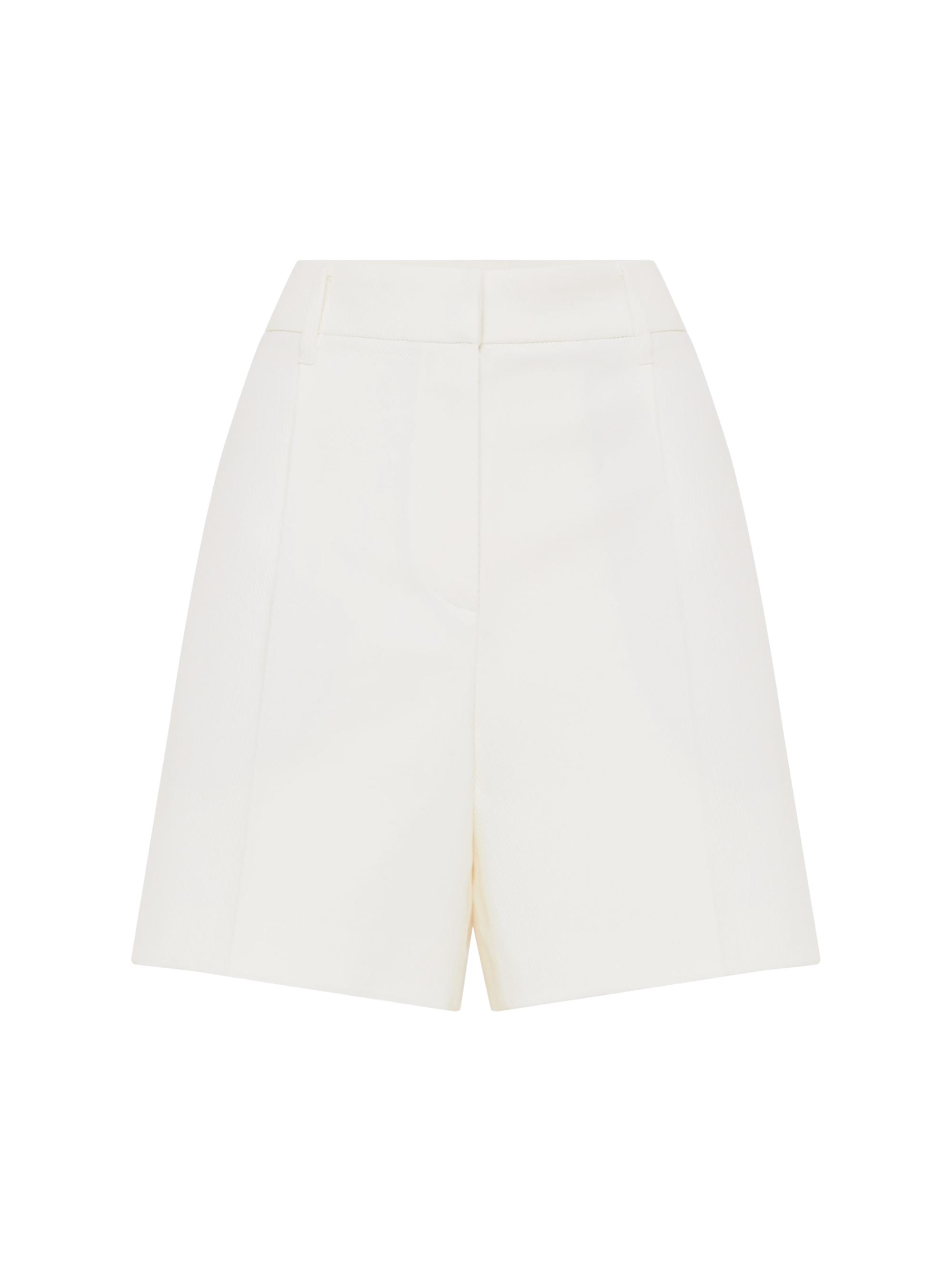 Brunello Cucinelli Women's Cotton and Linen Cavalry Formal Shorts with Monili - Panama