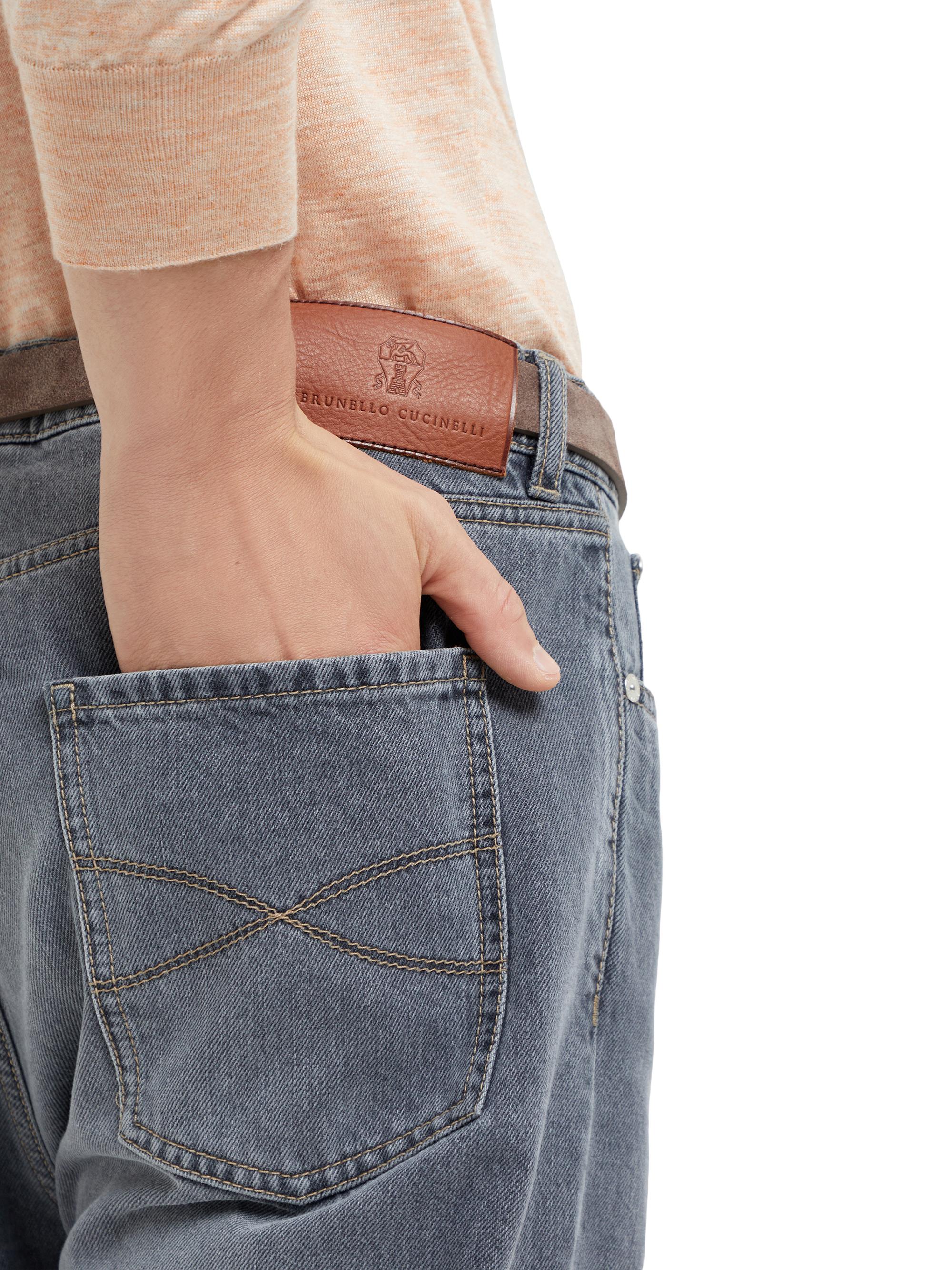 Brunello Cucinelli Greyscale Denim Iconic Fit Five Pocket Jeans