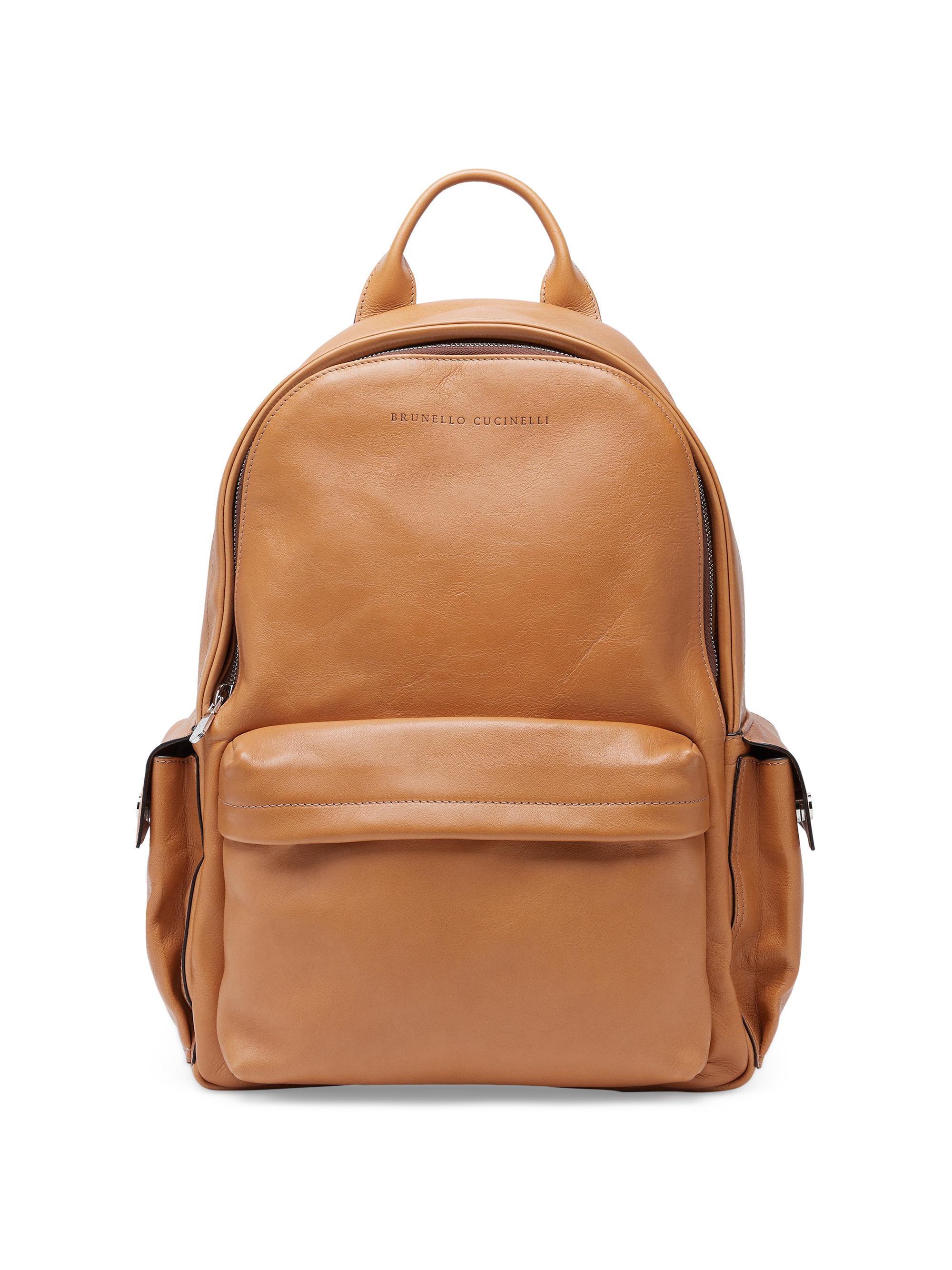 Brunello Cucinelli Men's Cowhide Travel Backpack - Cognac