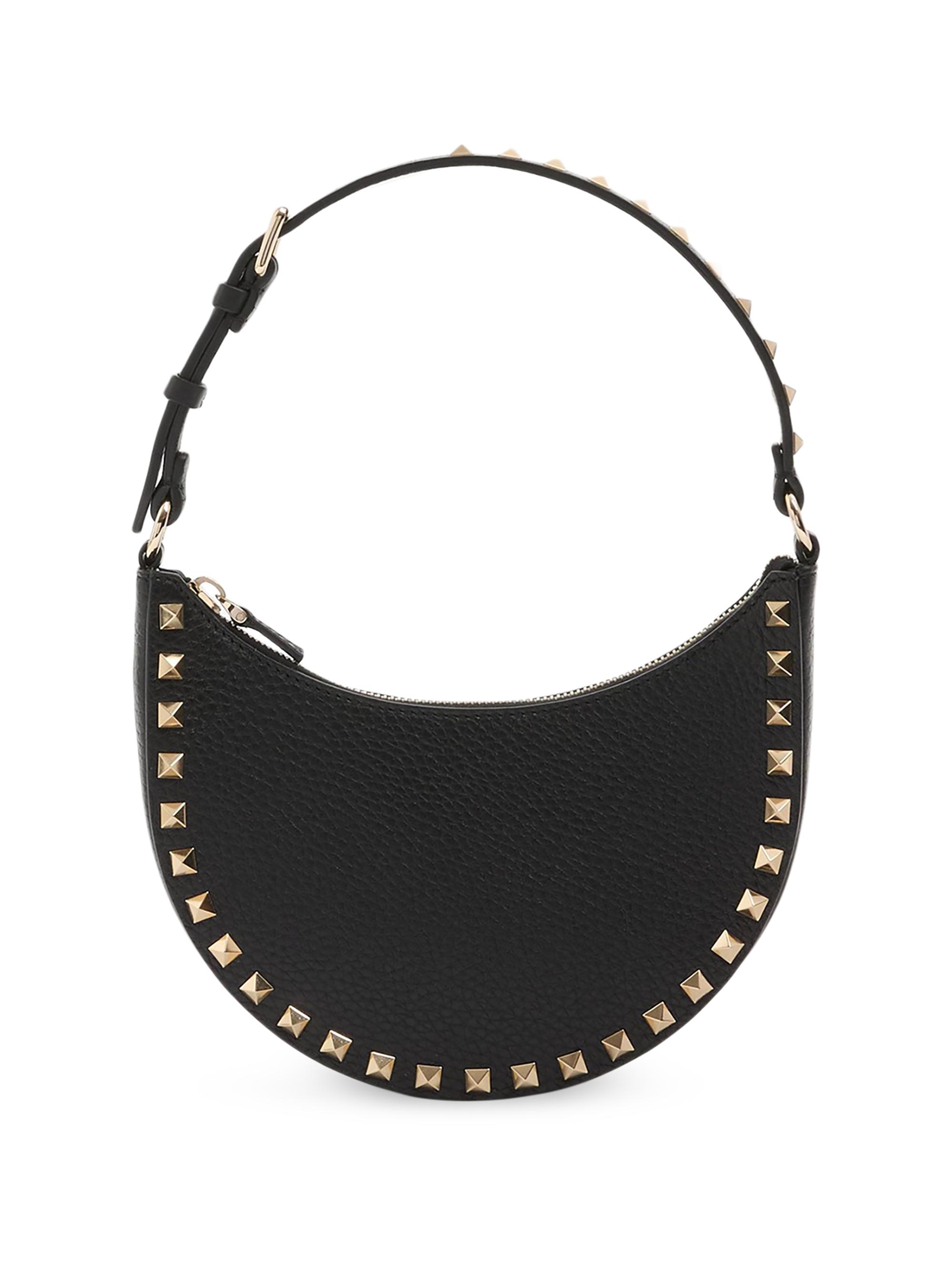 Valentino Garavani Mini Rockstud Hobo Bag in Grainy Calfskin