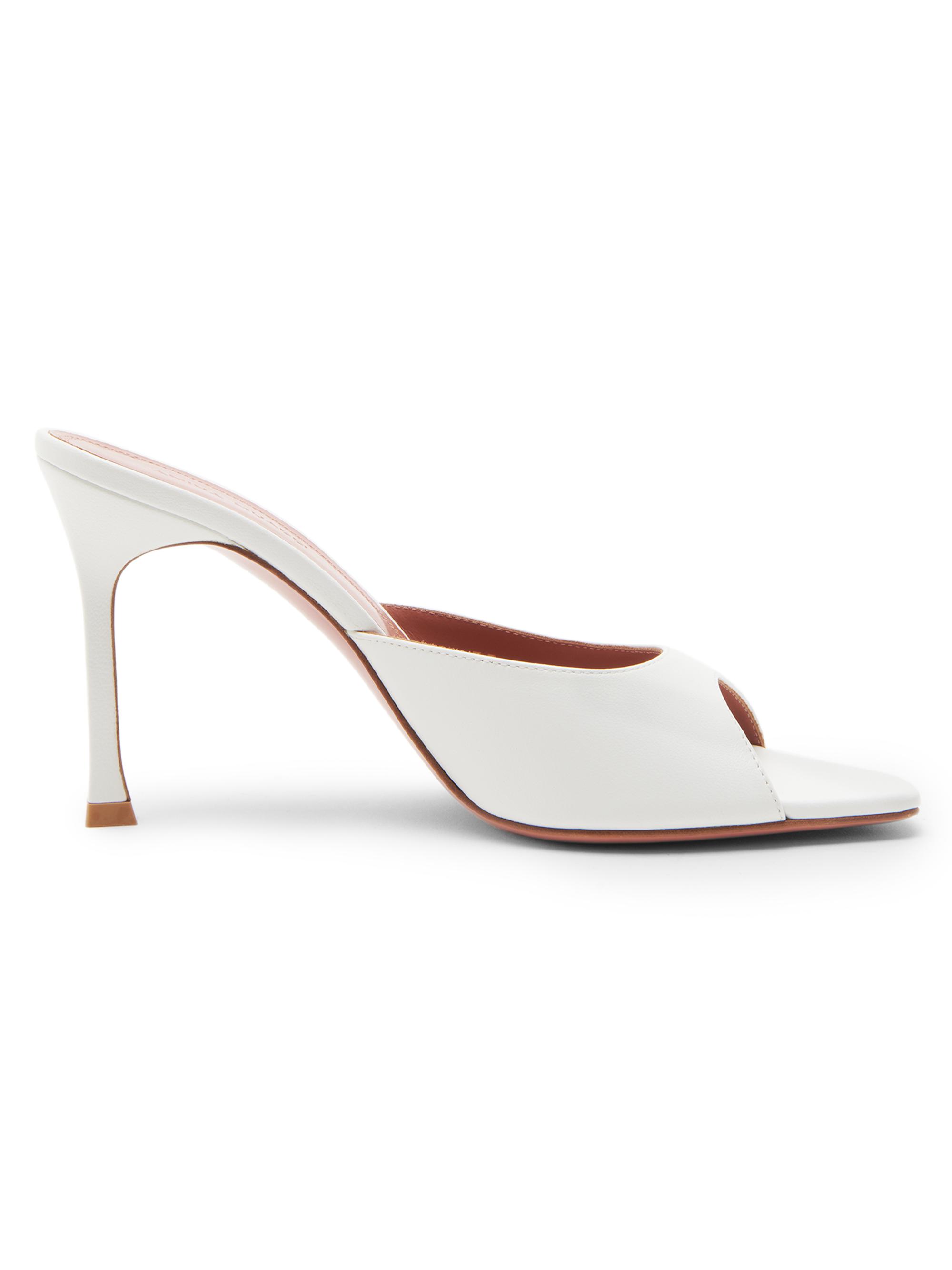 Amina Muaddi Women's Alexa 95MM Leather Mules - Nappa White