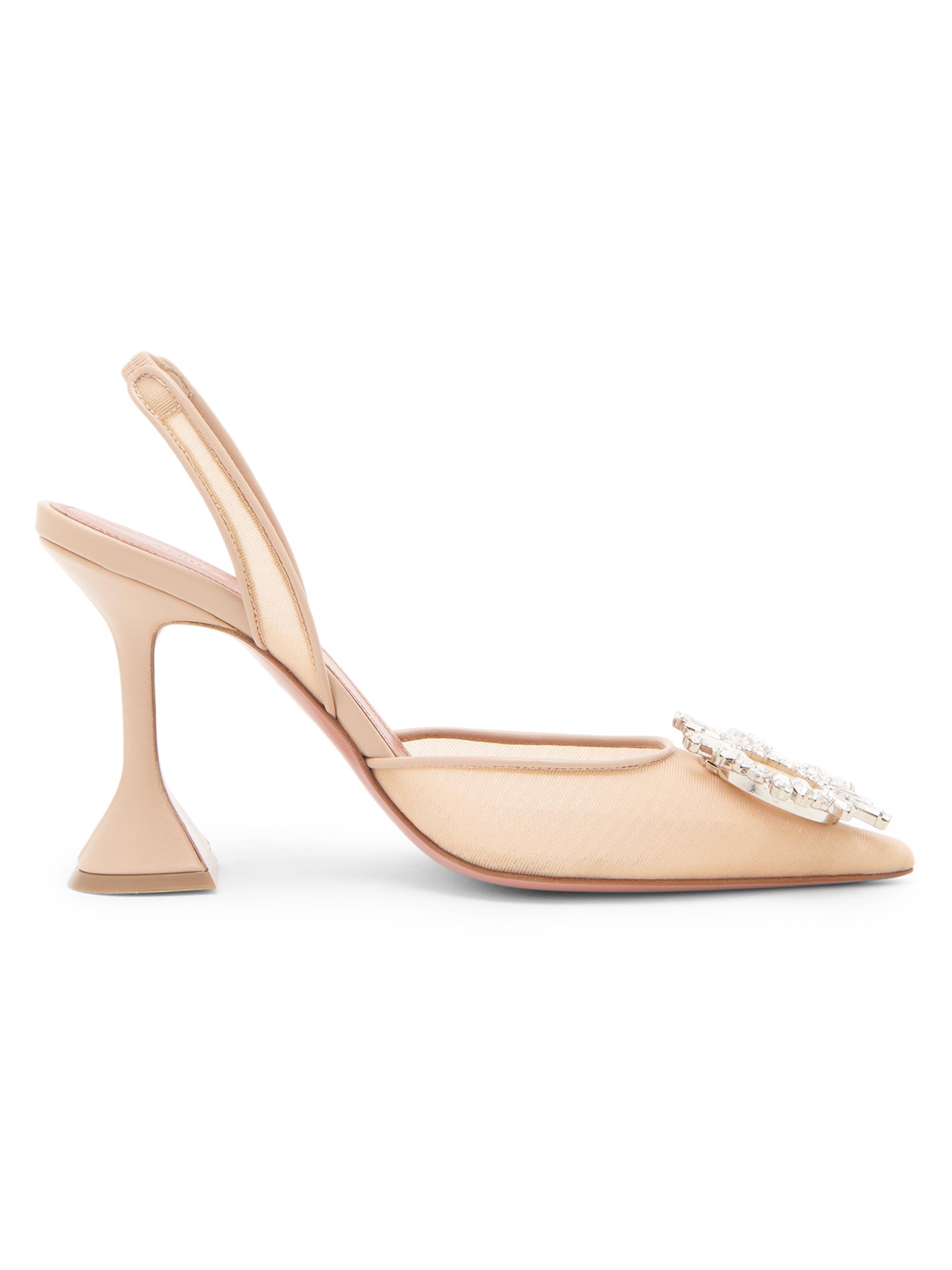 Amina Muaddi Begum Embellished Leather Slingback Pumps | Saks