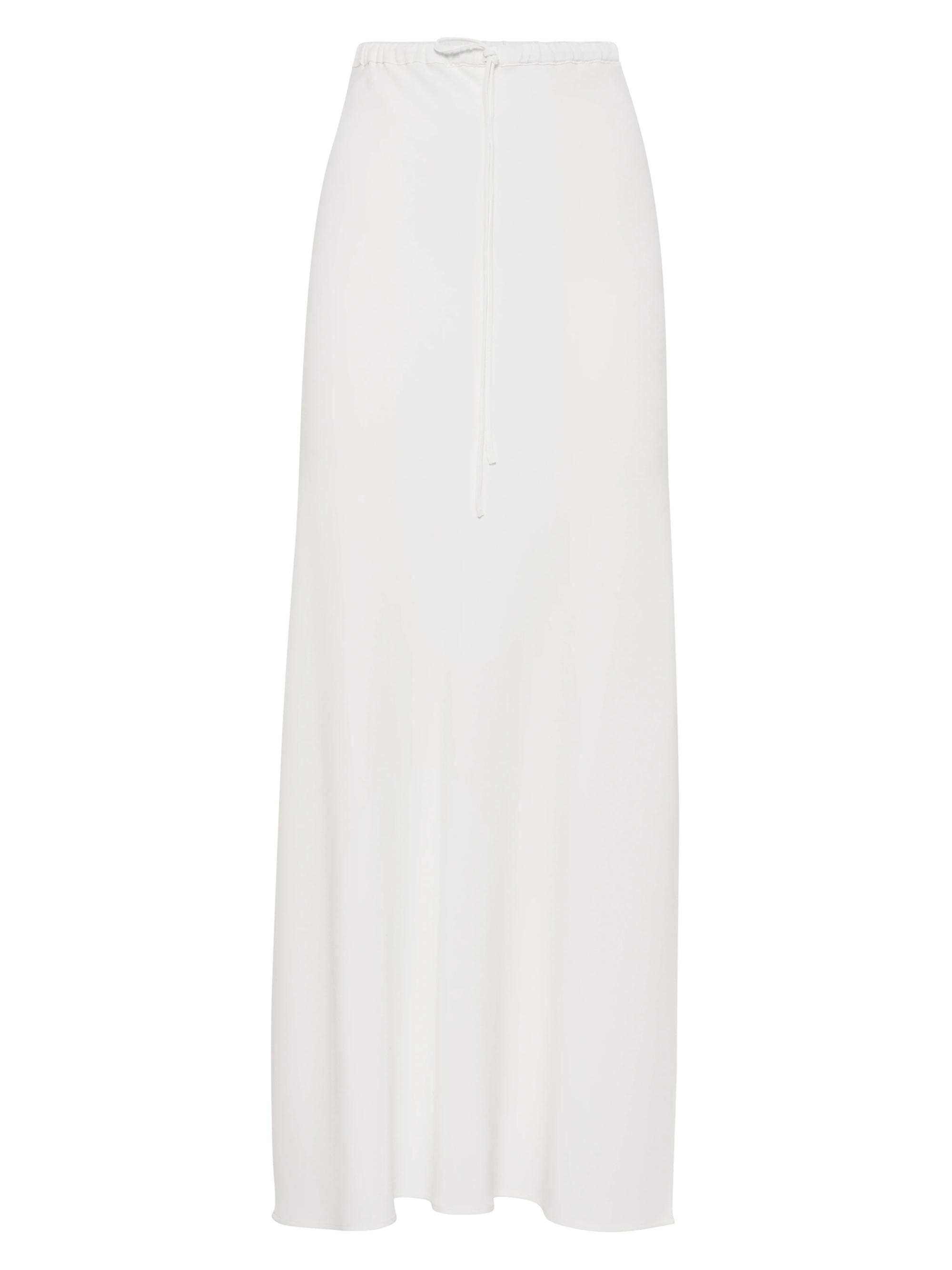 Brunello Cucinelli Women's Silk and Acetate Crêpe Cady Fluid Skirt - White