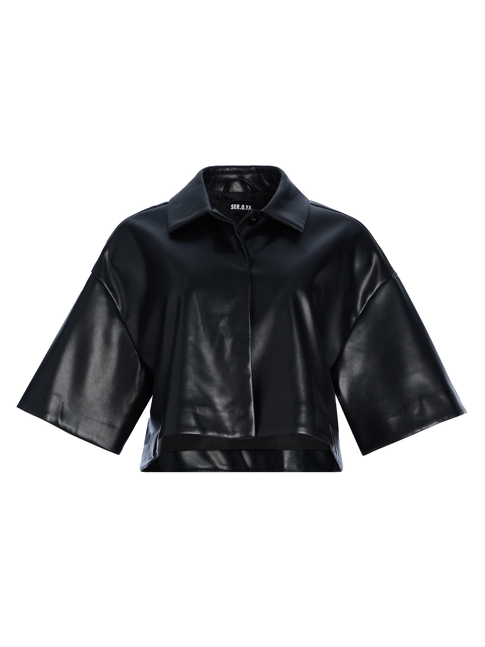 Ser.o.ya Women's Adi Leather Cropped Jacket - Black