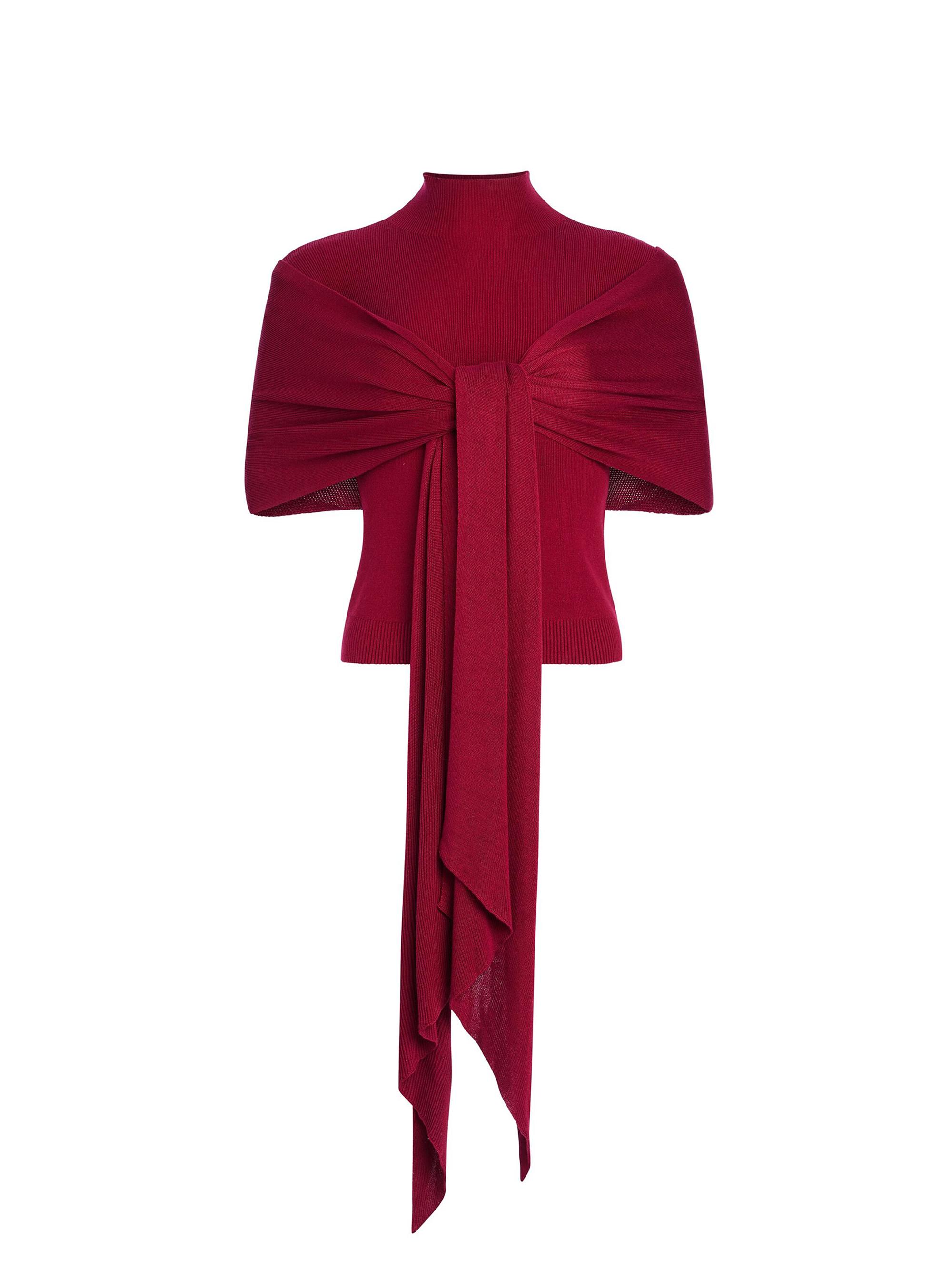 Ser.o.ya Women's Noemi Knit Tie Top - Ruby Red