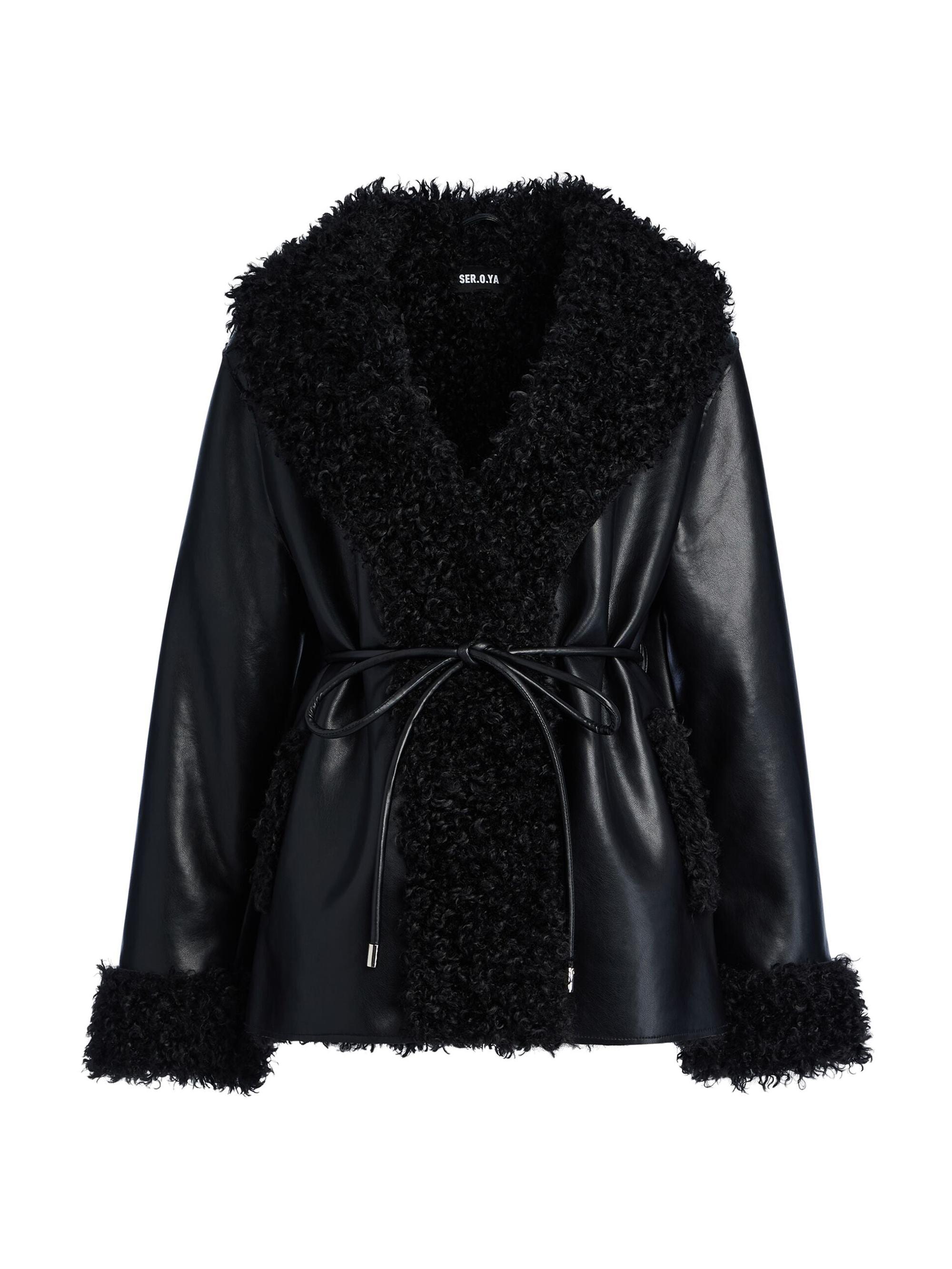 Ser.o.ya Women's Roxanne Leather Coat - Black