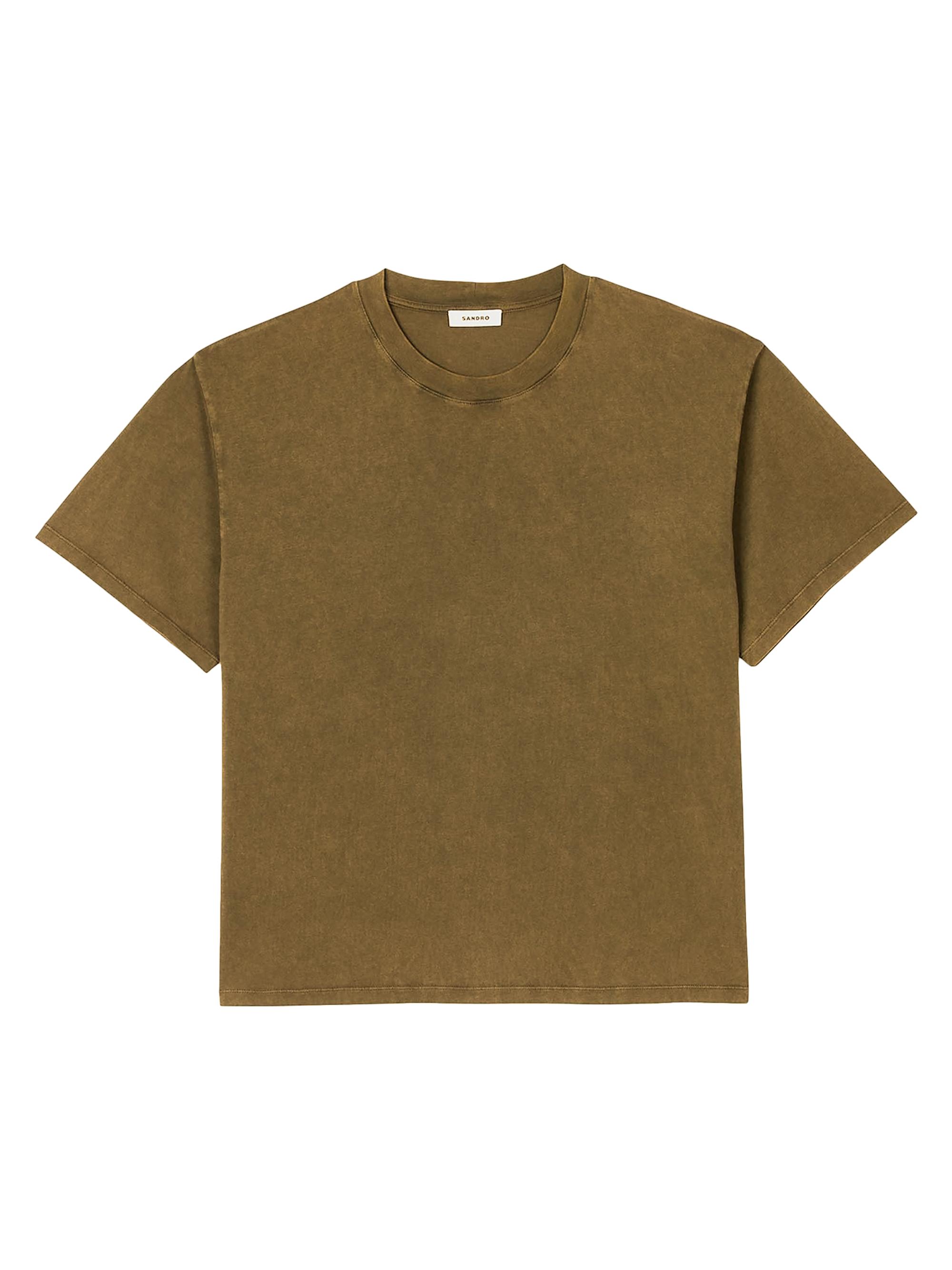 Sandro Men's Faded-Effect T-Shirt - Olive Green