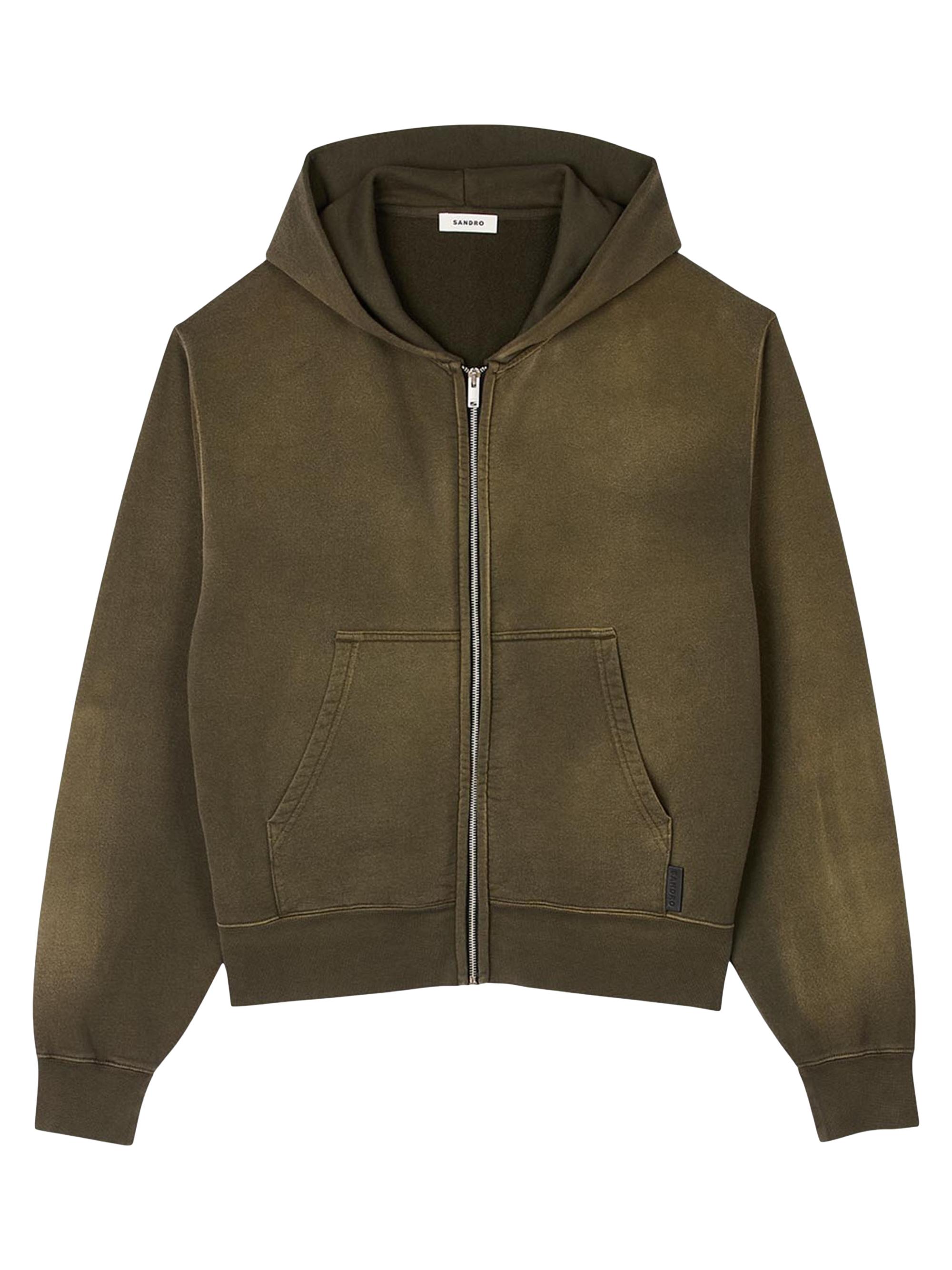 Sandro Men's Hooded Sweatshirt - Olive Green