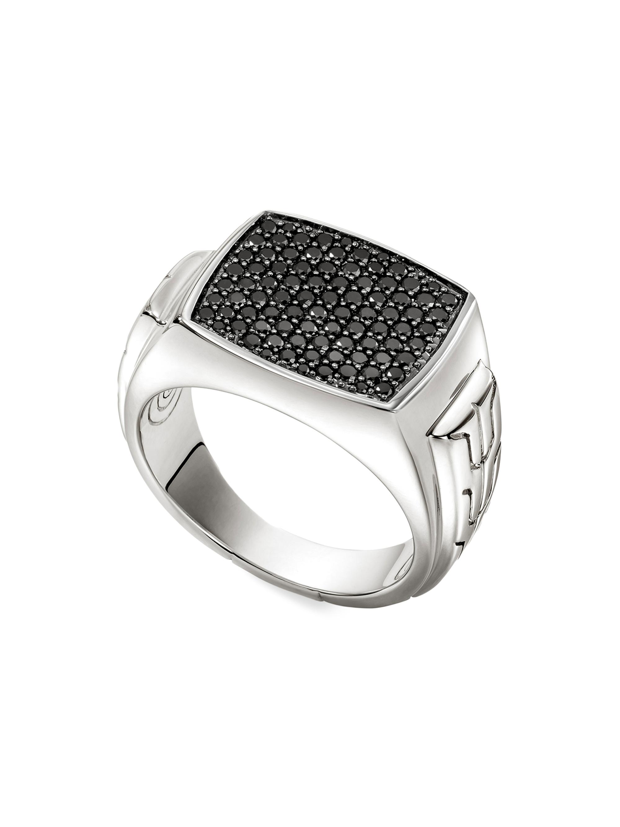 John Hardy Men's Sterling Silver & Black Sapphire Signet Ring - Silver