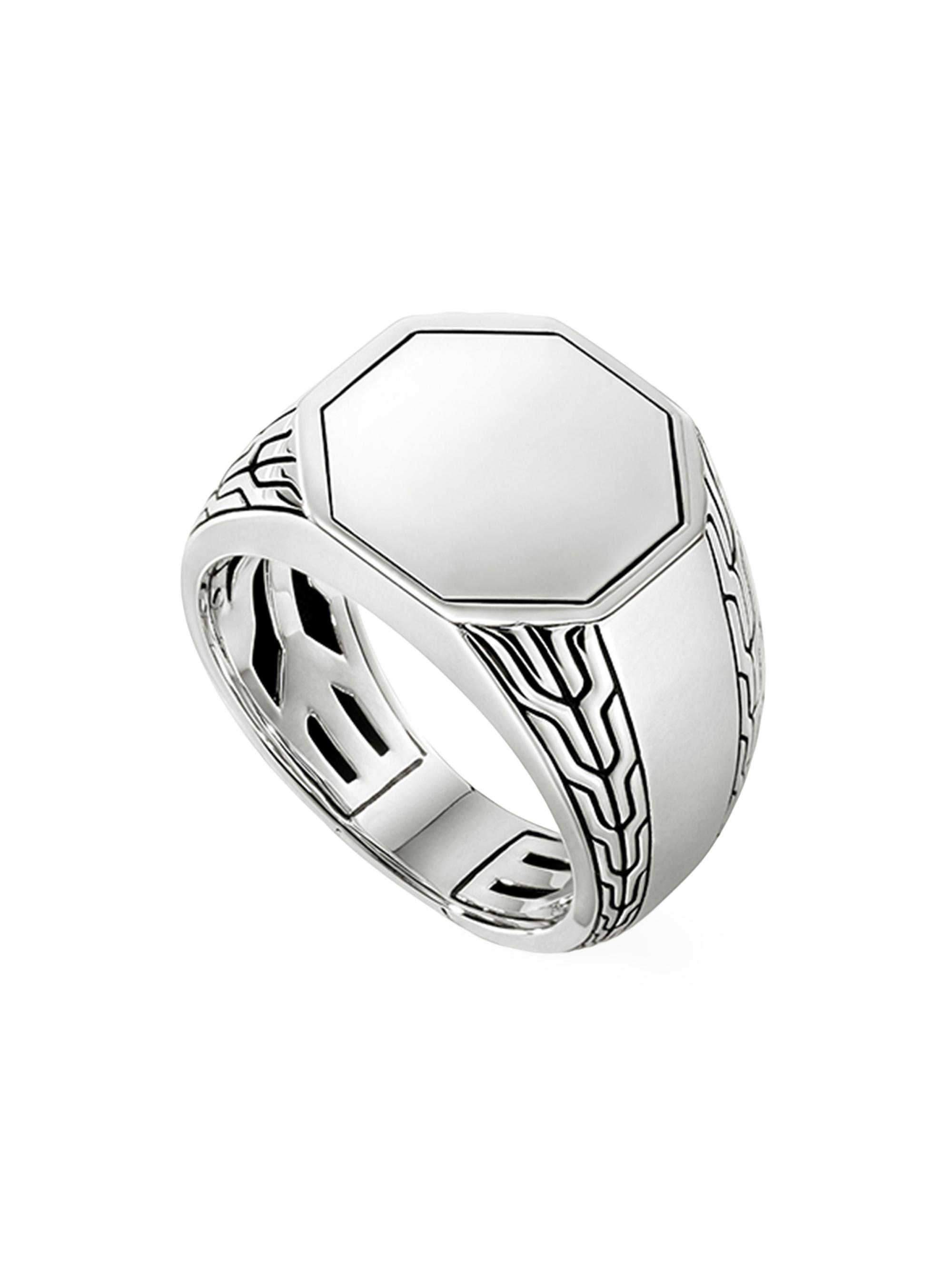 John Hardy Men's Sterling Silver Octagonal Signet Ring - Silver