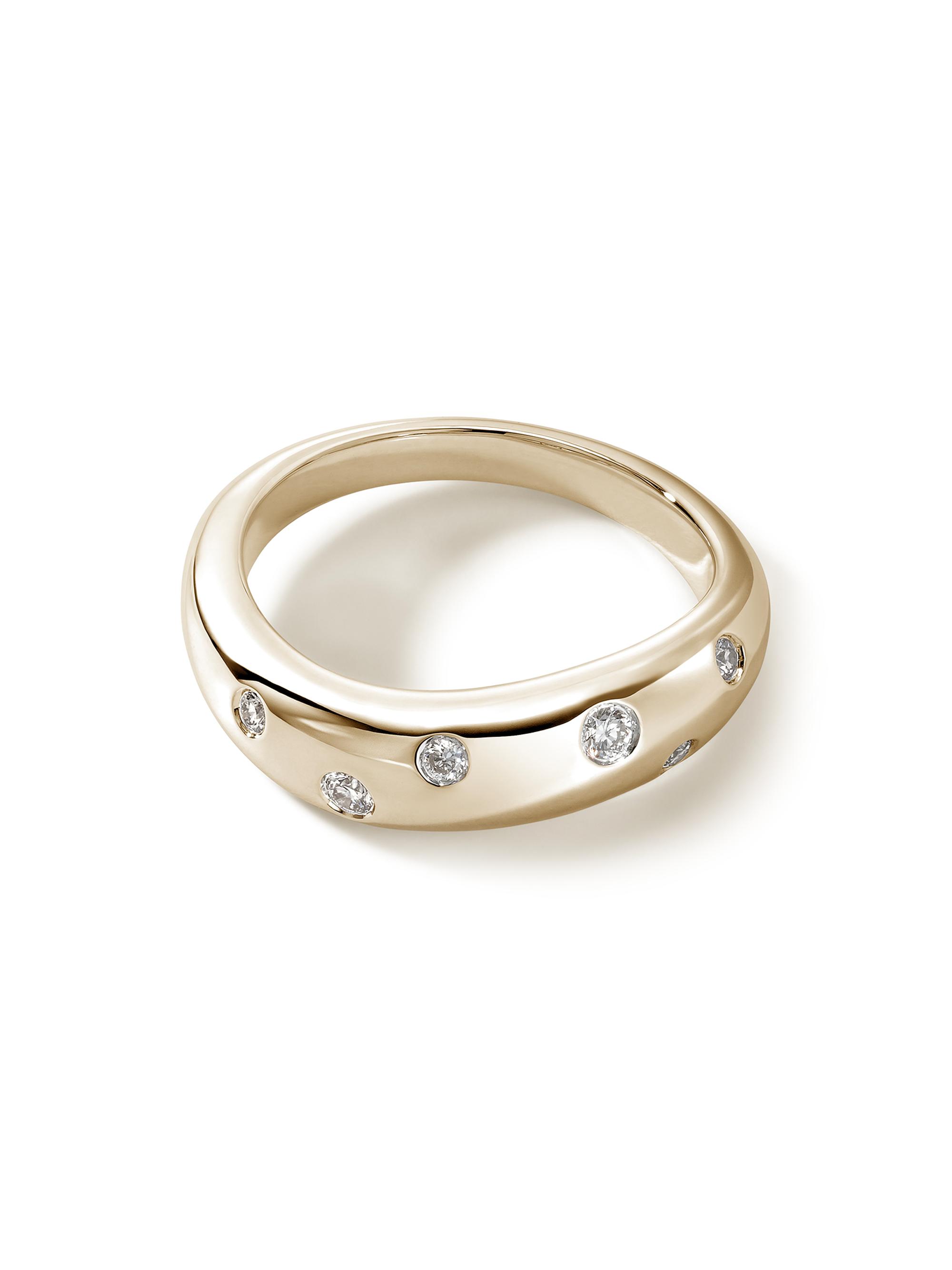 John Hardy Women's Surf 14K Yellow Gold & 0.55 TCW Diamond Wavy Ring - Gold