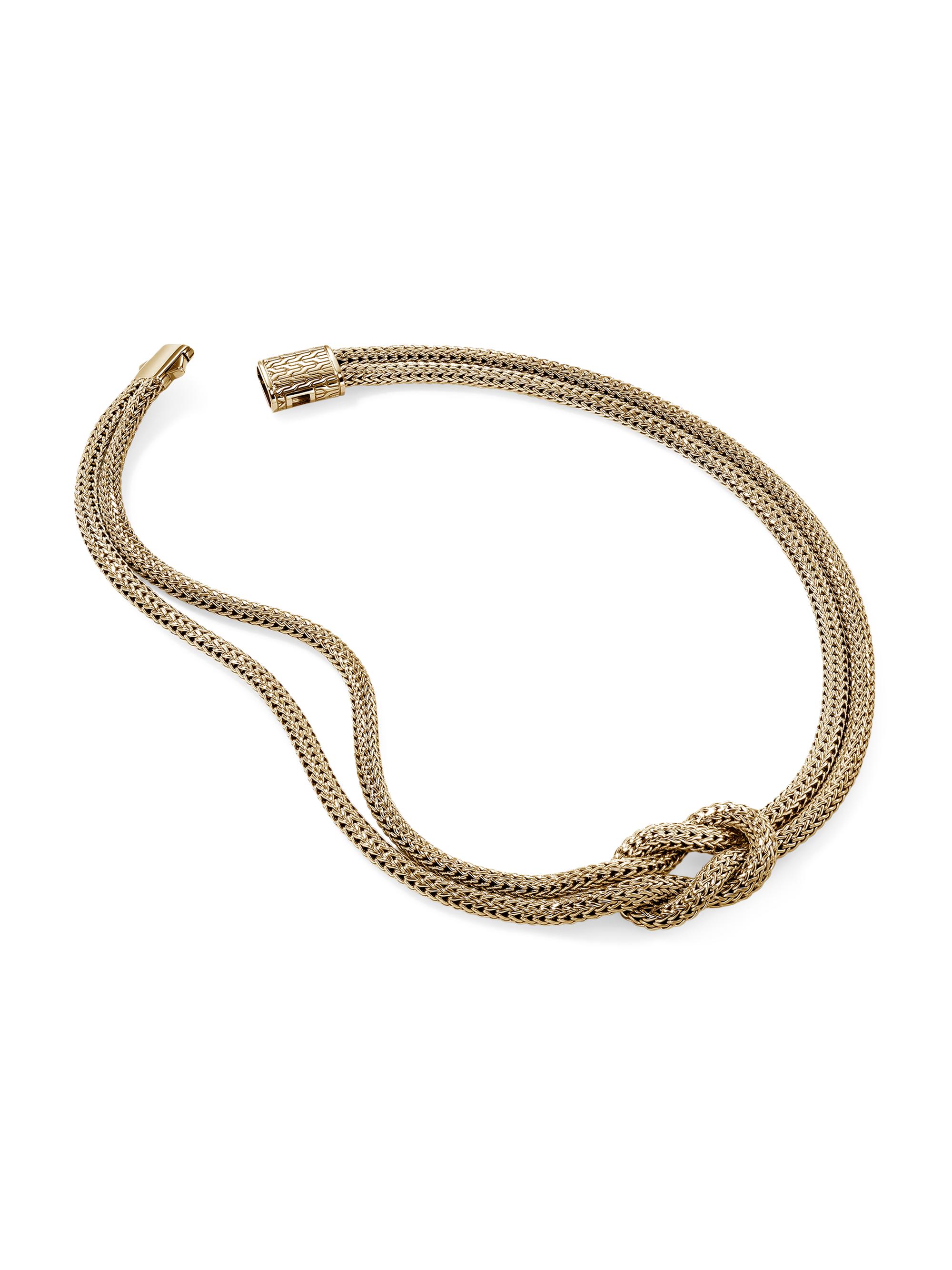 John Hardy Love Knot 14K Yellow Gold Double-Chain Necklace - Yellow Gold - detail view in Yellow gold