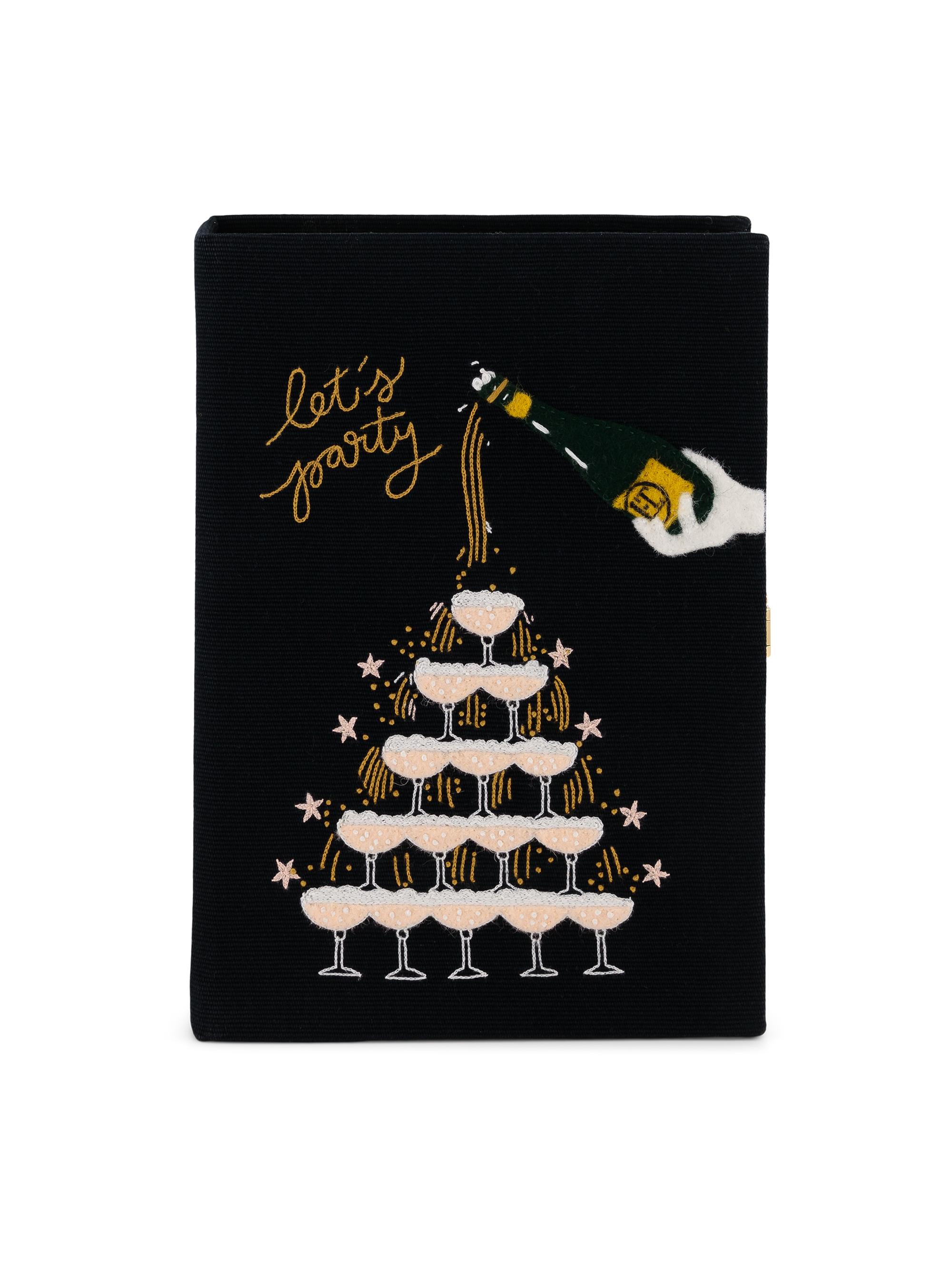 Olympia Le Tan Women's Let's Party Embroidered Book Clutch - Black