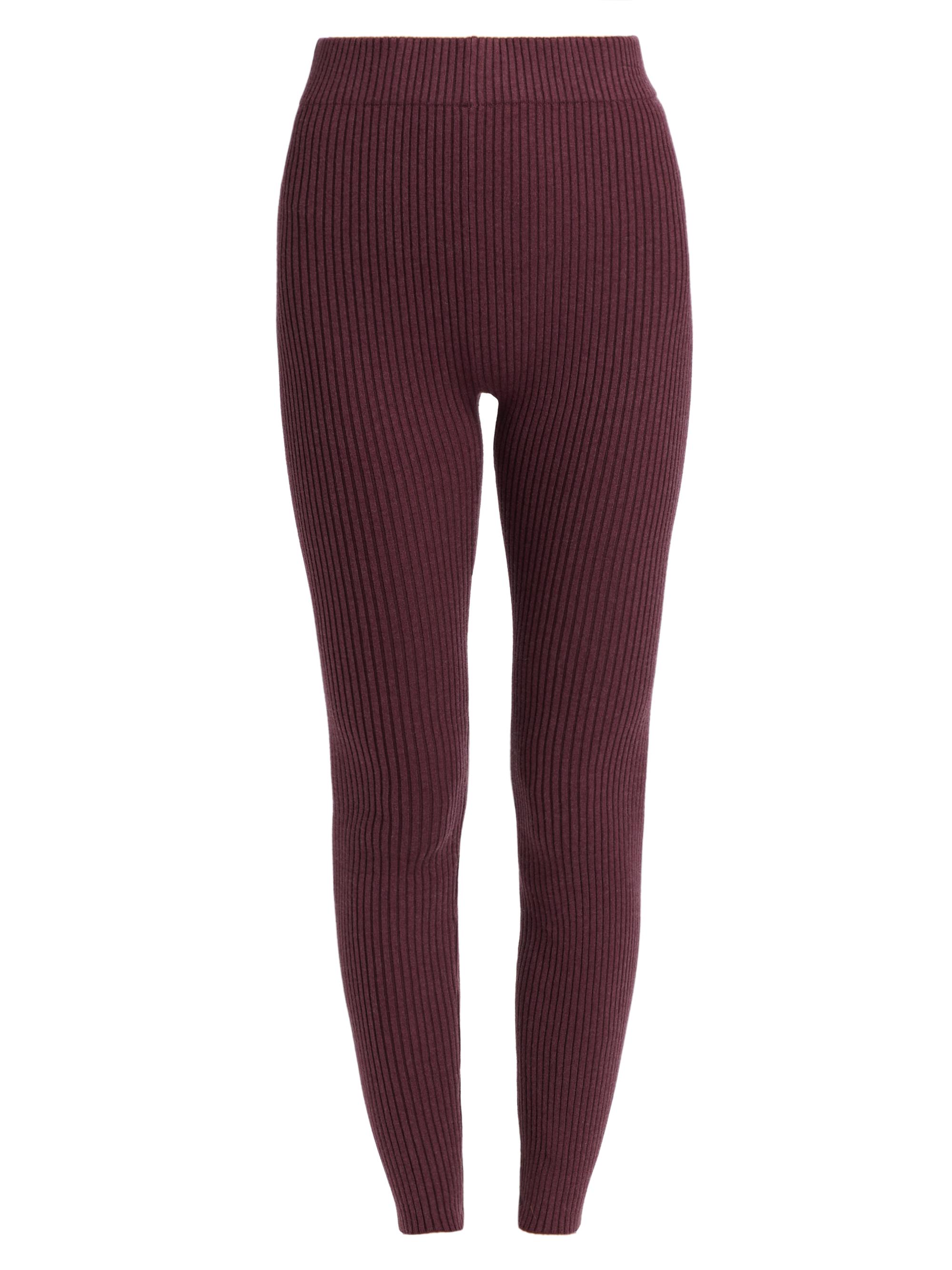 Lunya Women's Cozy Cotton & Silk-Blend Rib-Knit Leggings - Spiced Claret