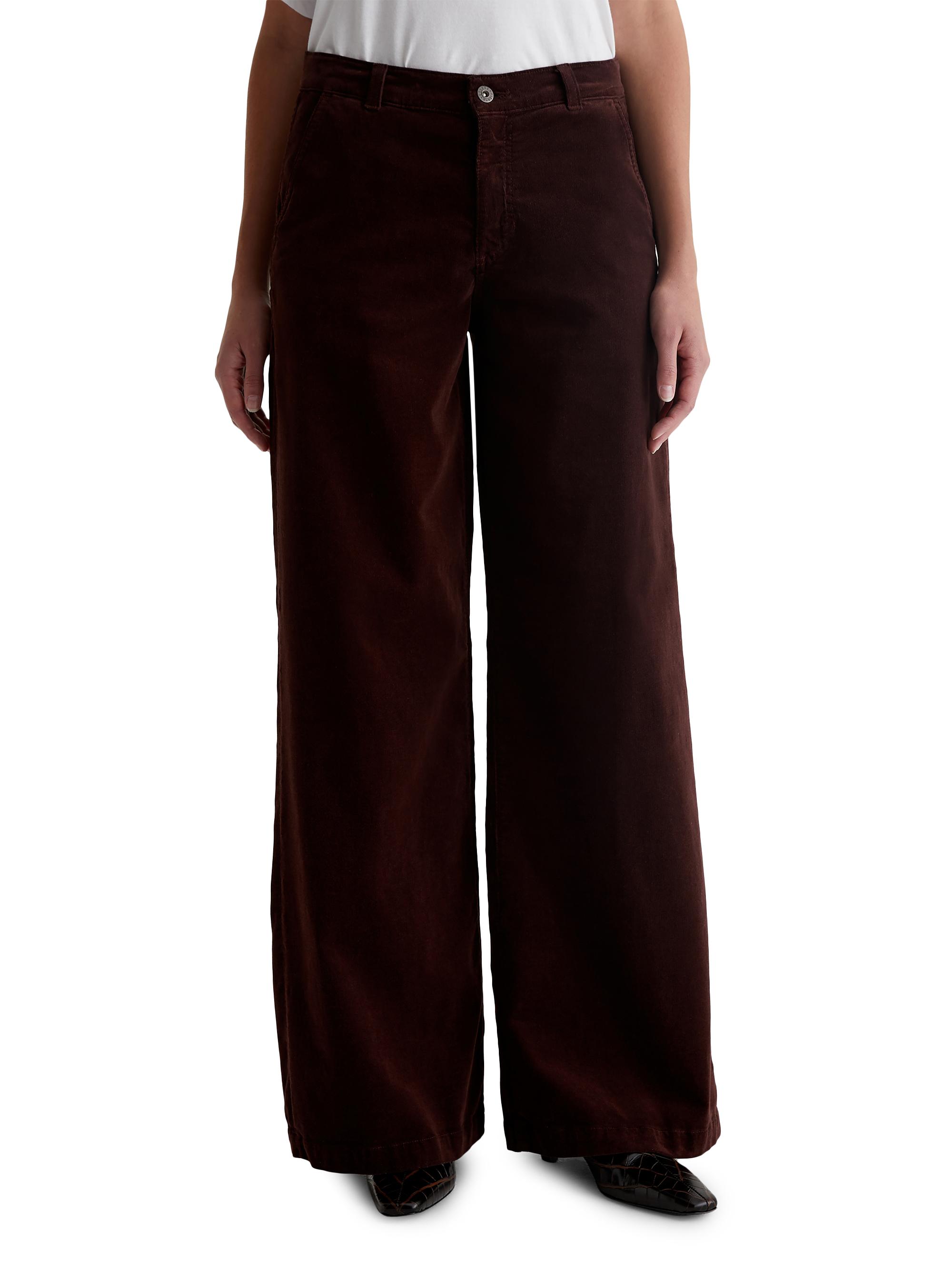 AG Jeans Women's Stella Mid-Rise Corduroy Palazzo Pants - Alpine Bark