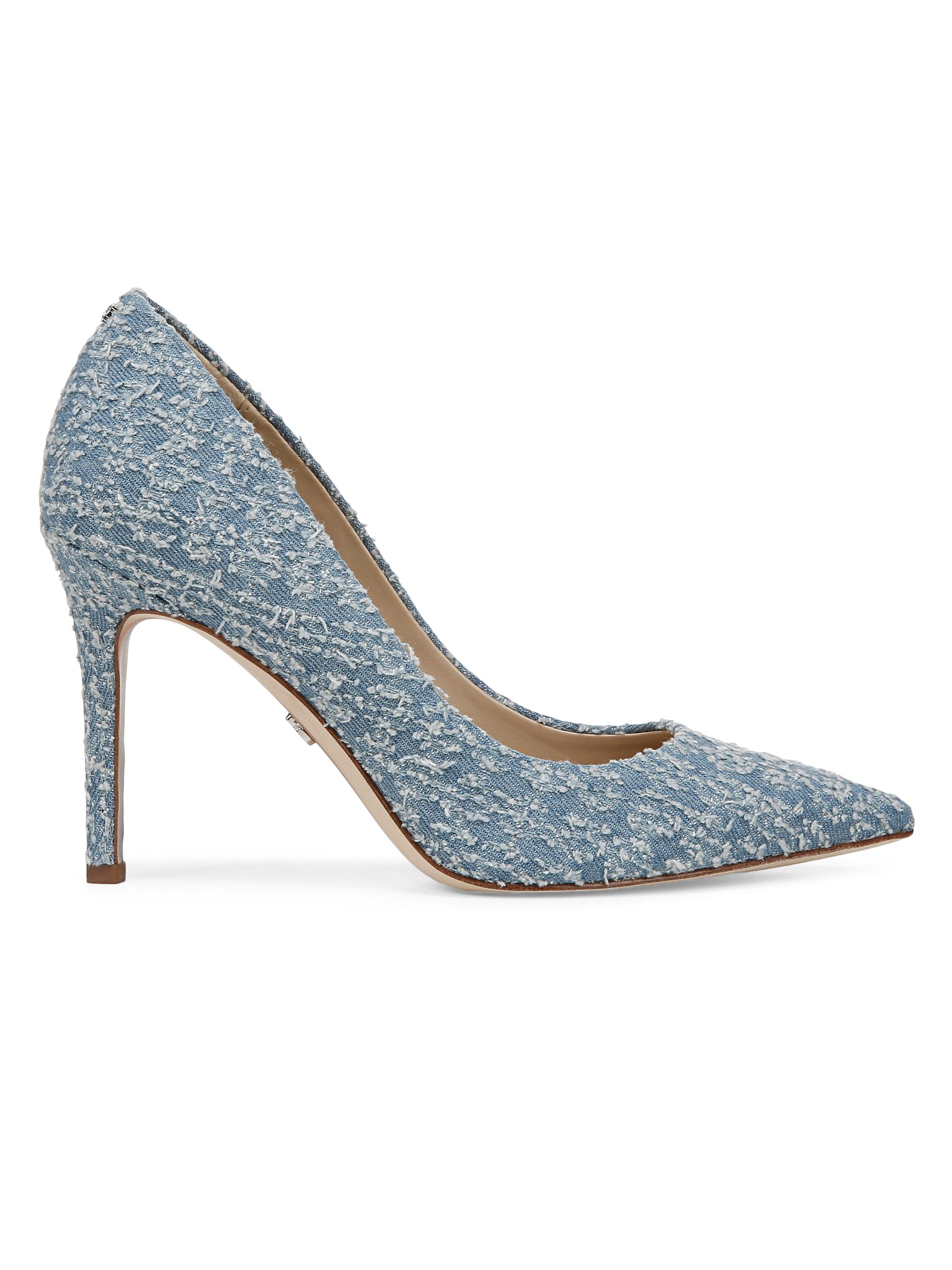 Sam Edelman Women's Hazel 95MM Frayed Denim Pumps - Montrose Blue