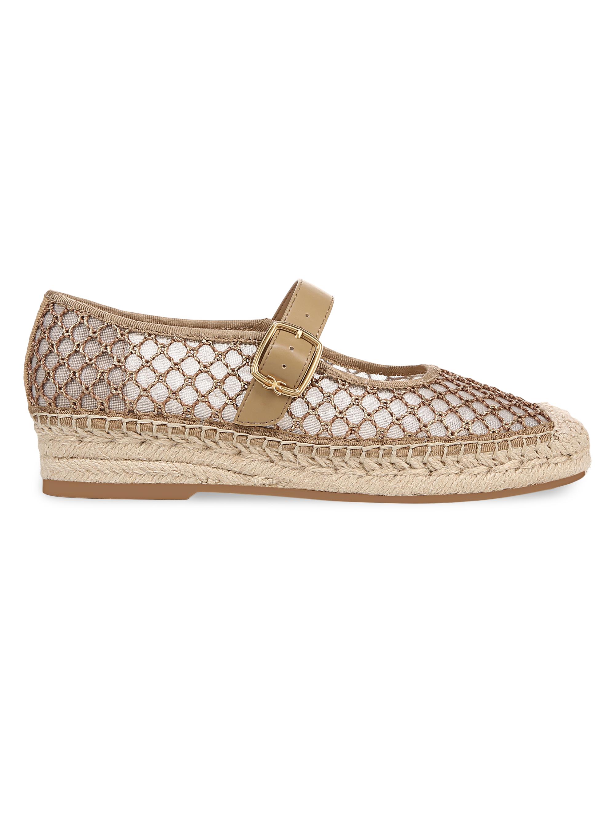 Sam Edelman Women's Mackie Mesh Espadrille Flats - Brushed Gold Cyprus Tan