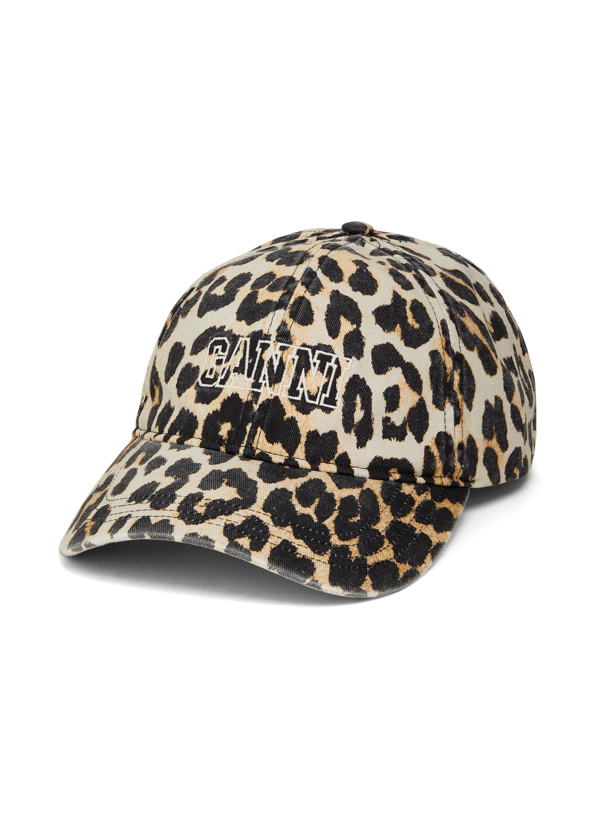 Ganni Women's Logo Leopard Cap - Leopard