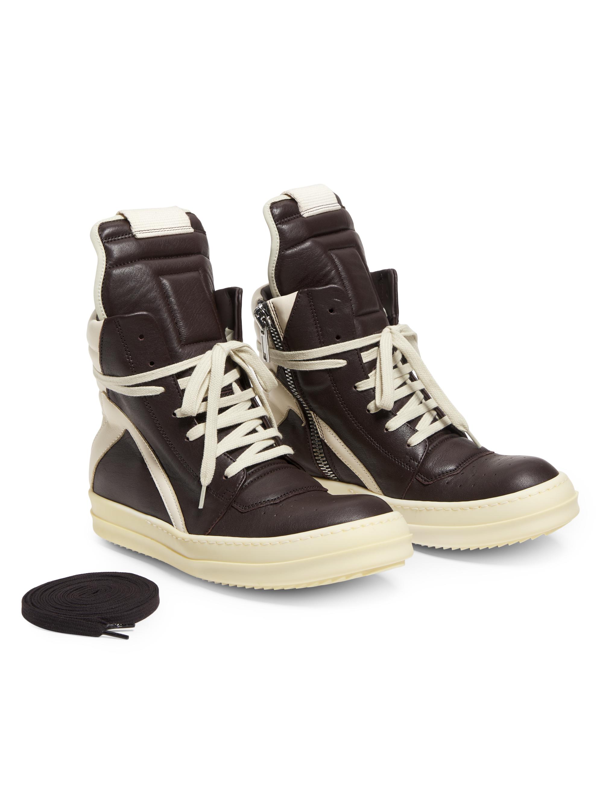 Rick Owens Geobasket Leather High-Top Sneakers | Saks Fifth Avenue