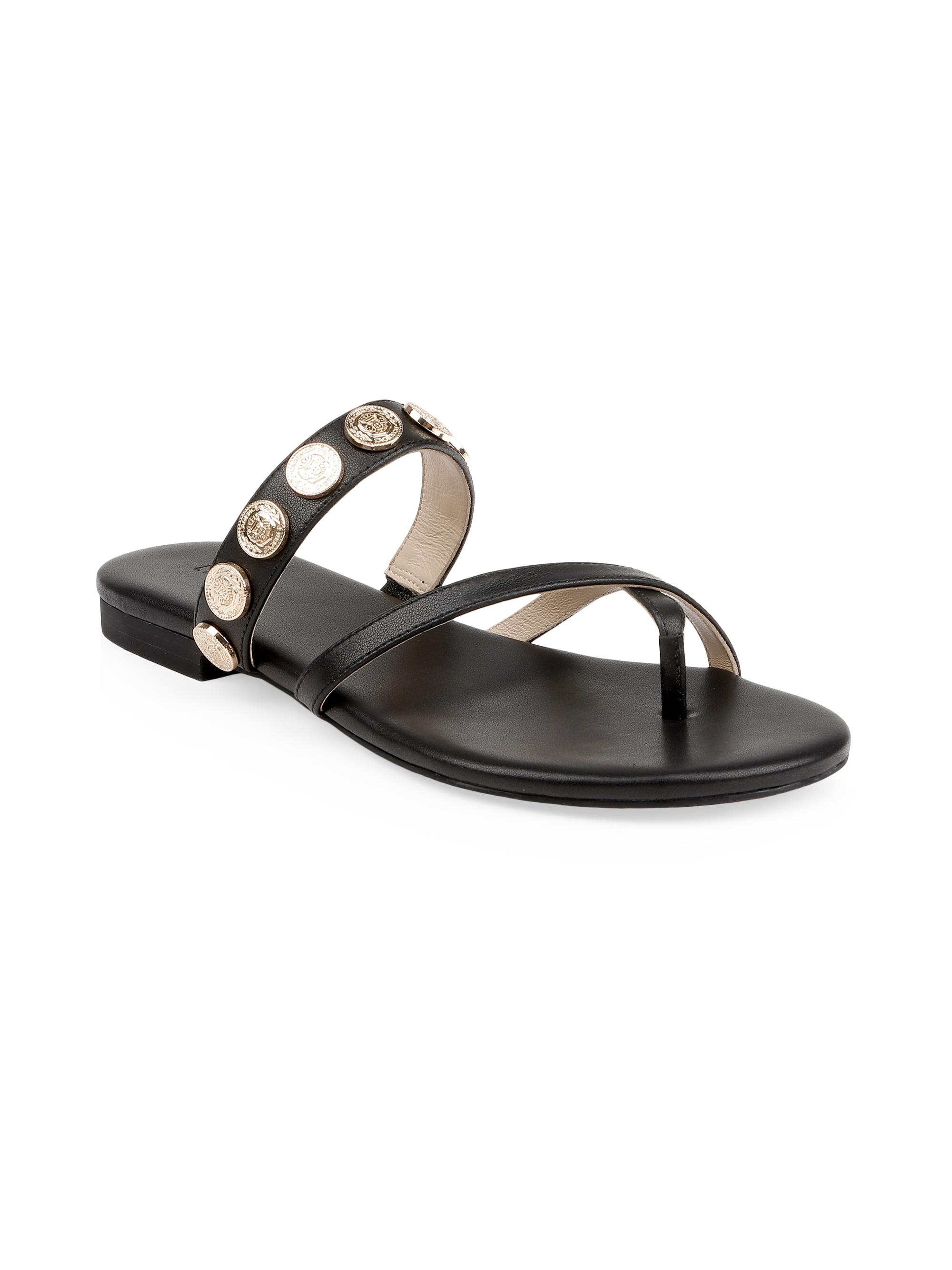 L'AGENCE Hanna Leather Slip-On Sandals | Saks Fifth Avenue