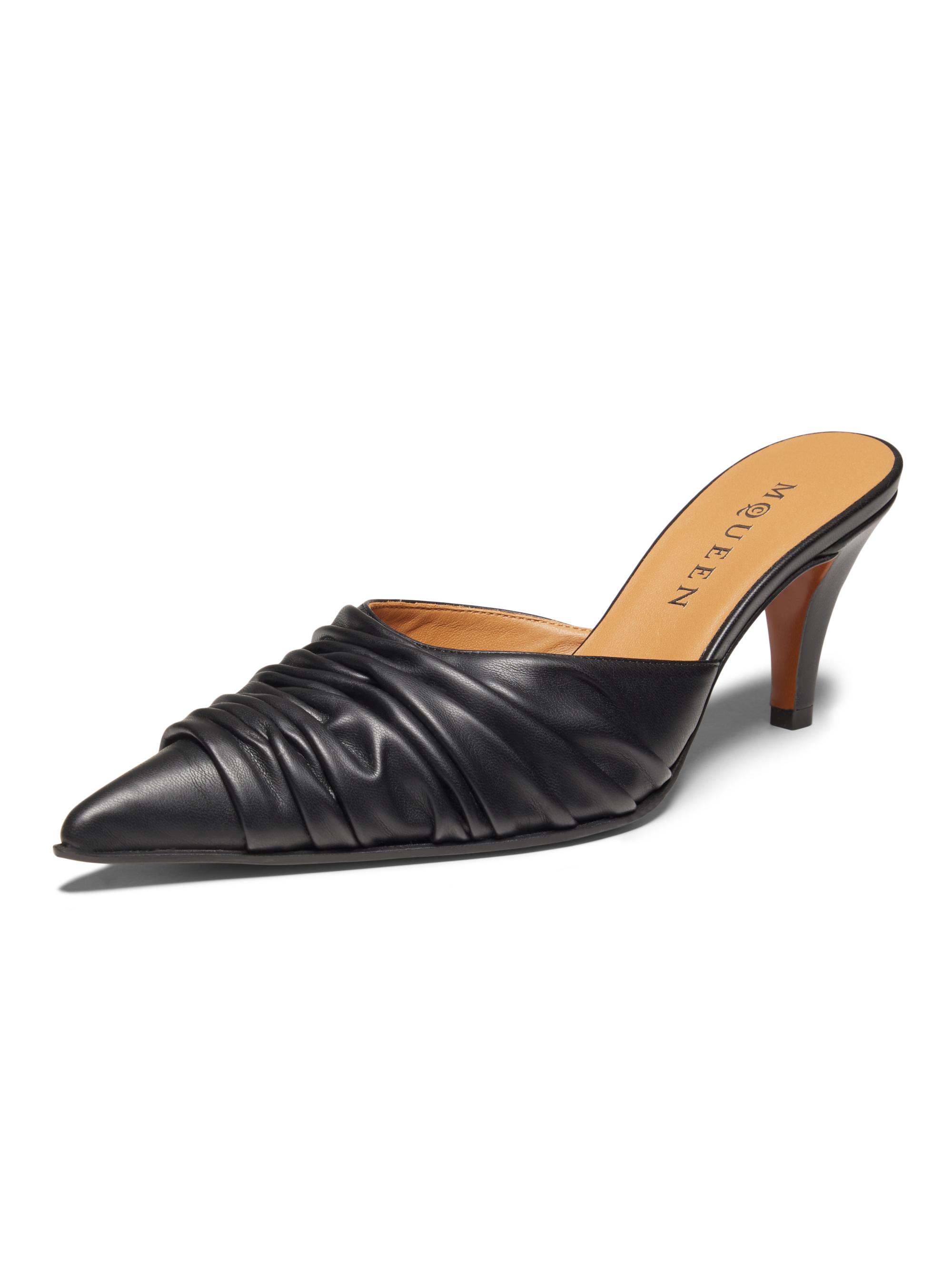 Alexander McQueen Leather Francisco Birdee Mule in Black
