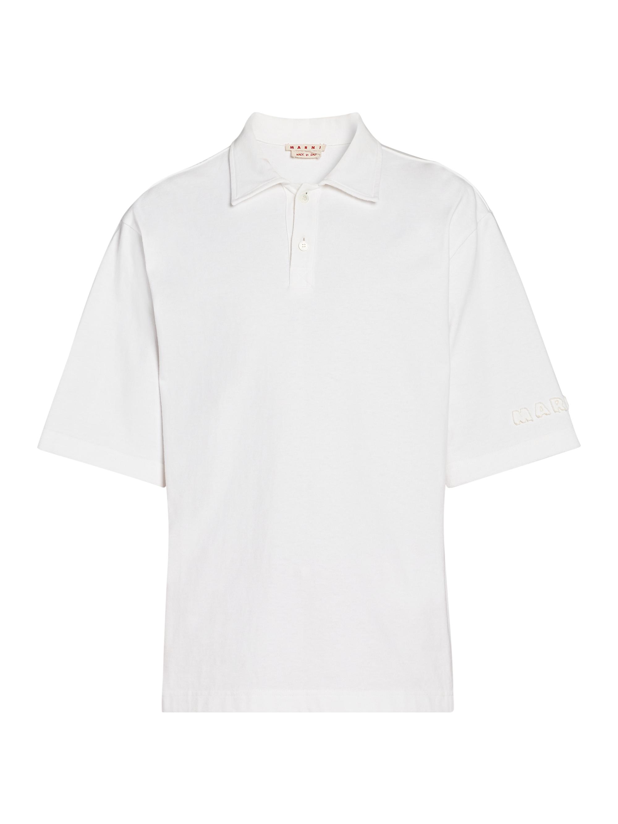 Marni Men's Silk Polo Shirt - Lily White