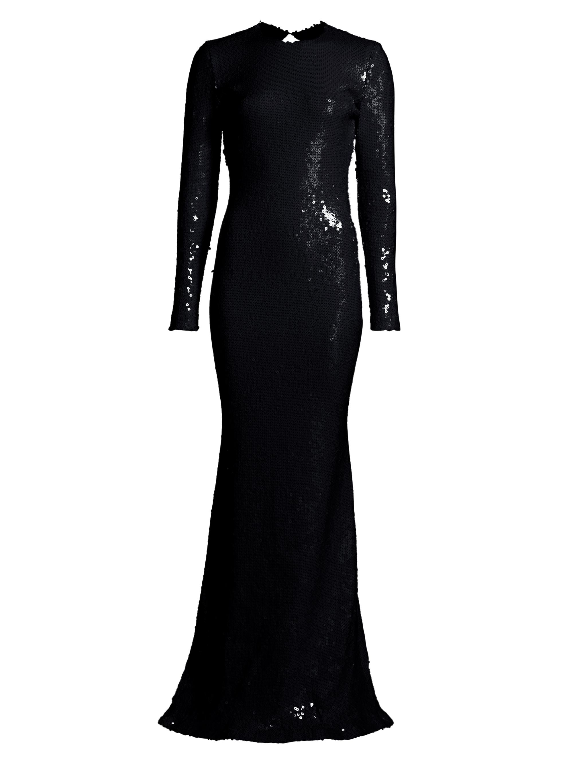 Sergio Hudson Women's Sequin Open-Back Trumpet Gown - Navy