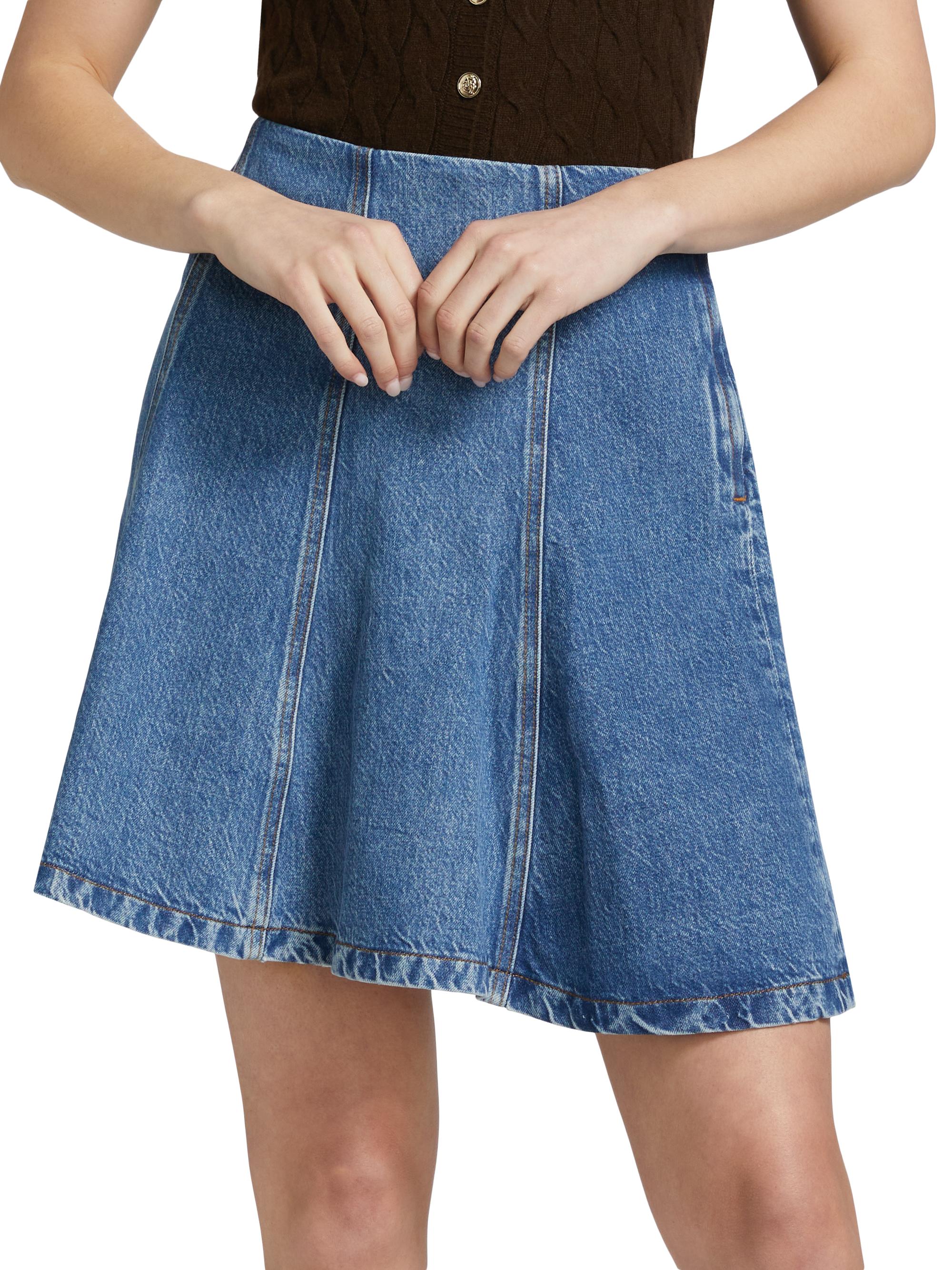Frame The Sway Denim Miniskirt | Saks Fifth Avenue