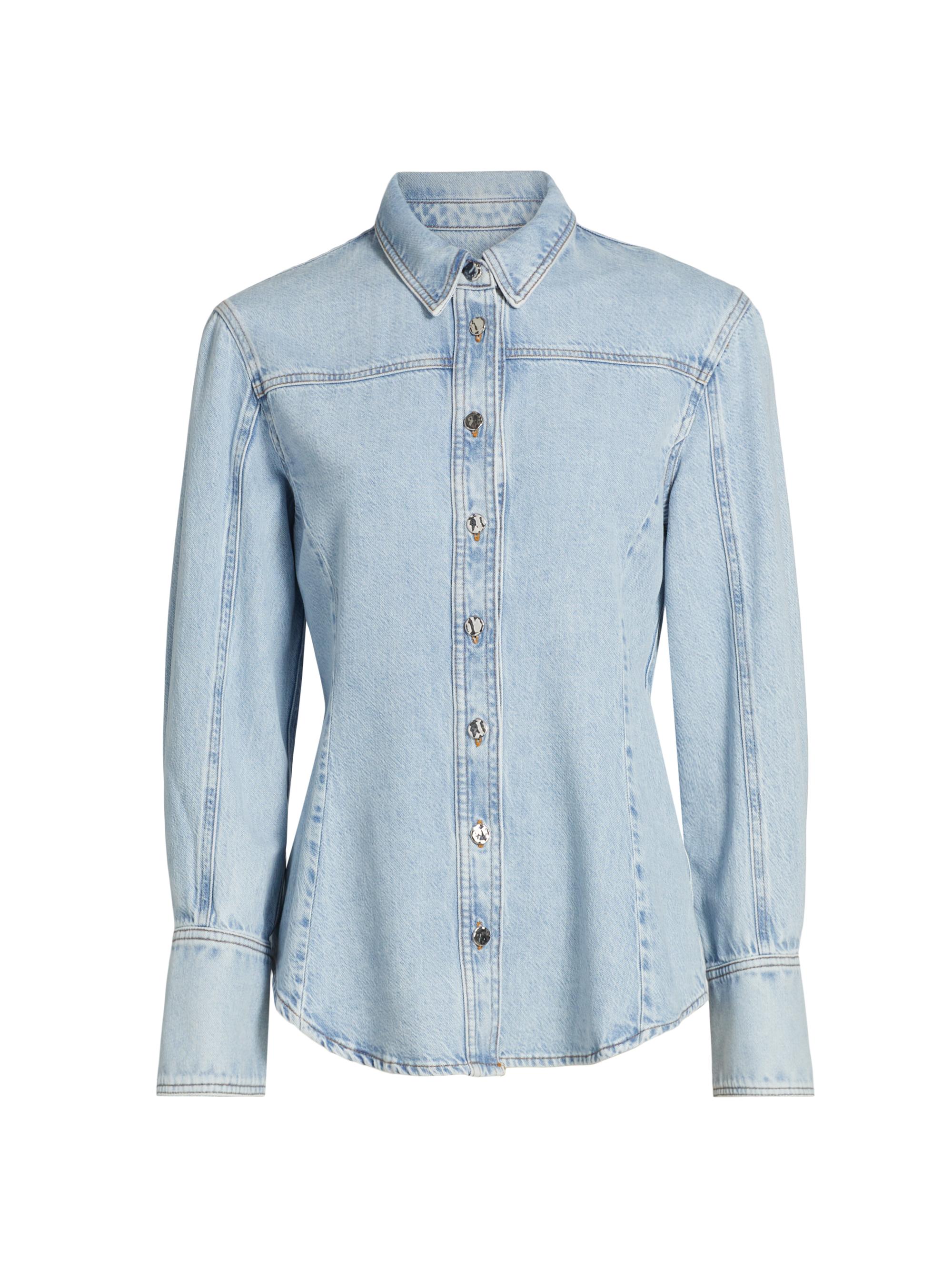 Frame Women's Curved Denim Shirt - Shimmy