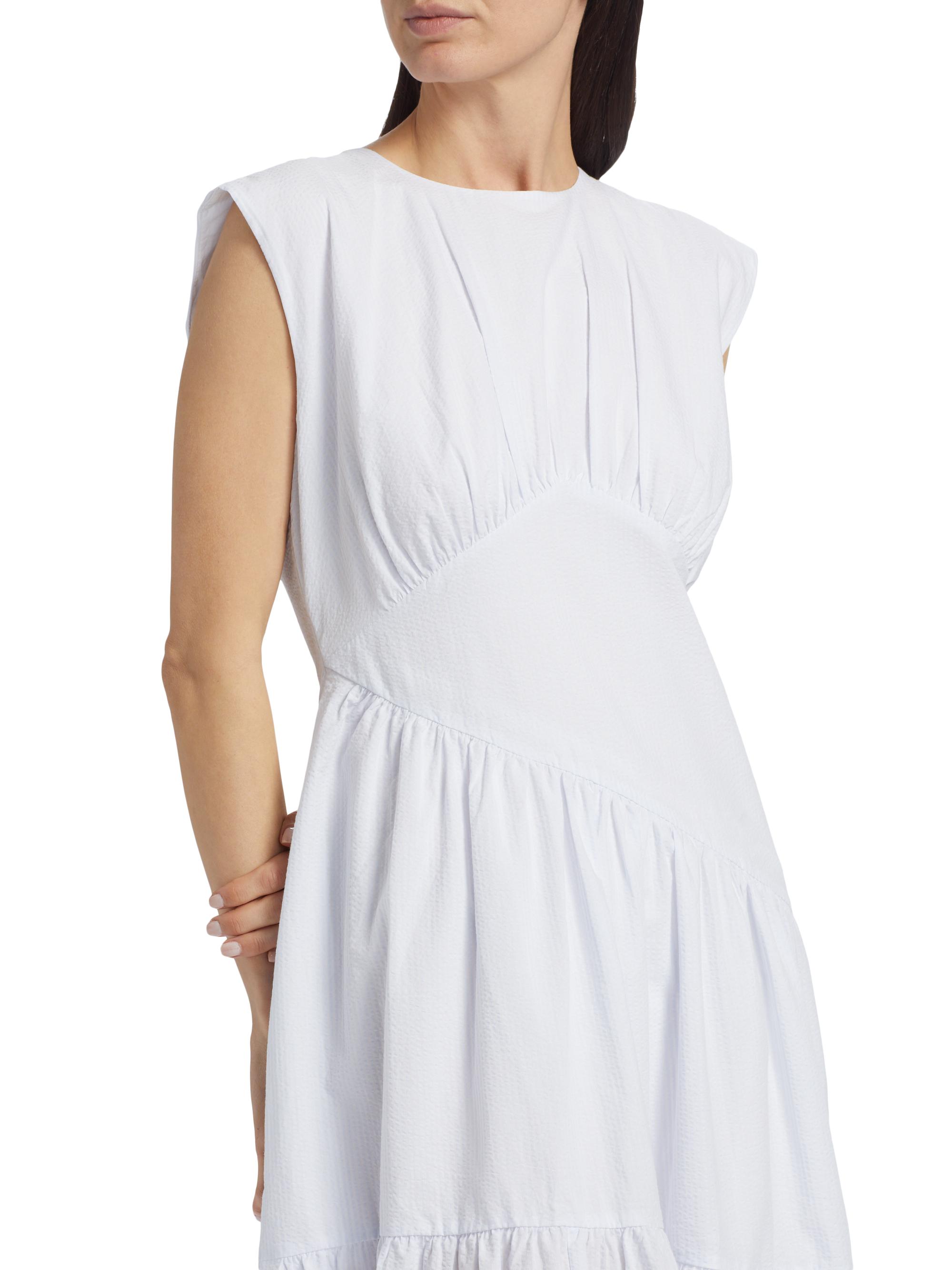 lace swing dress Retro Stage 1950s Stripe Lace-Up Swing Dress White & Gray main image 0