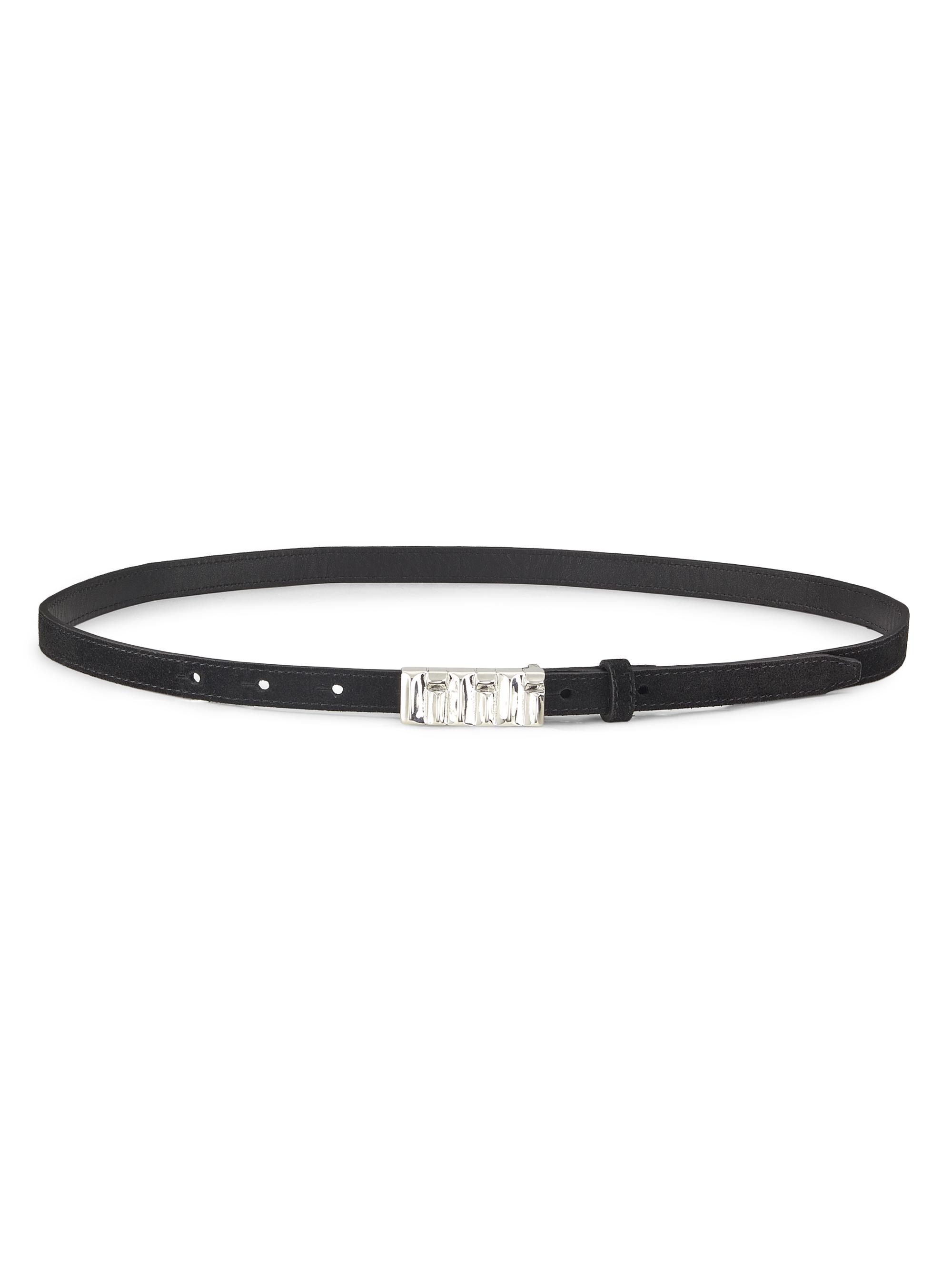 FRAME Women's Petit Sculptural Leather Belt - Black
