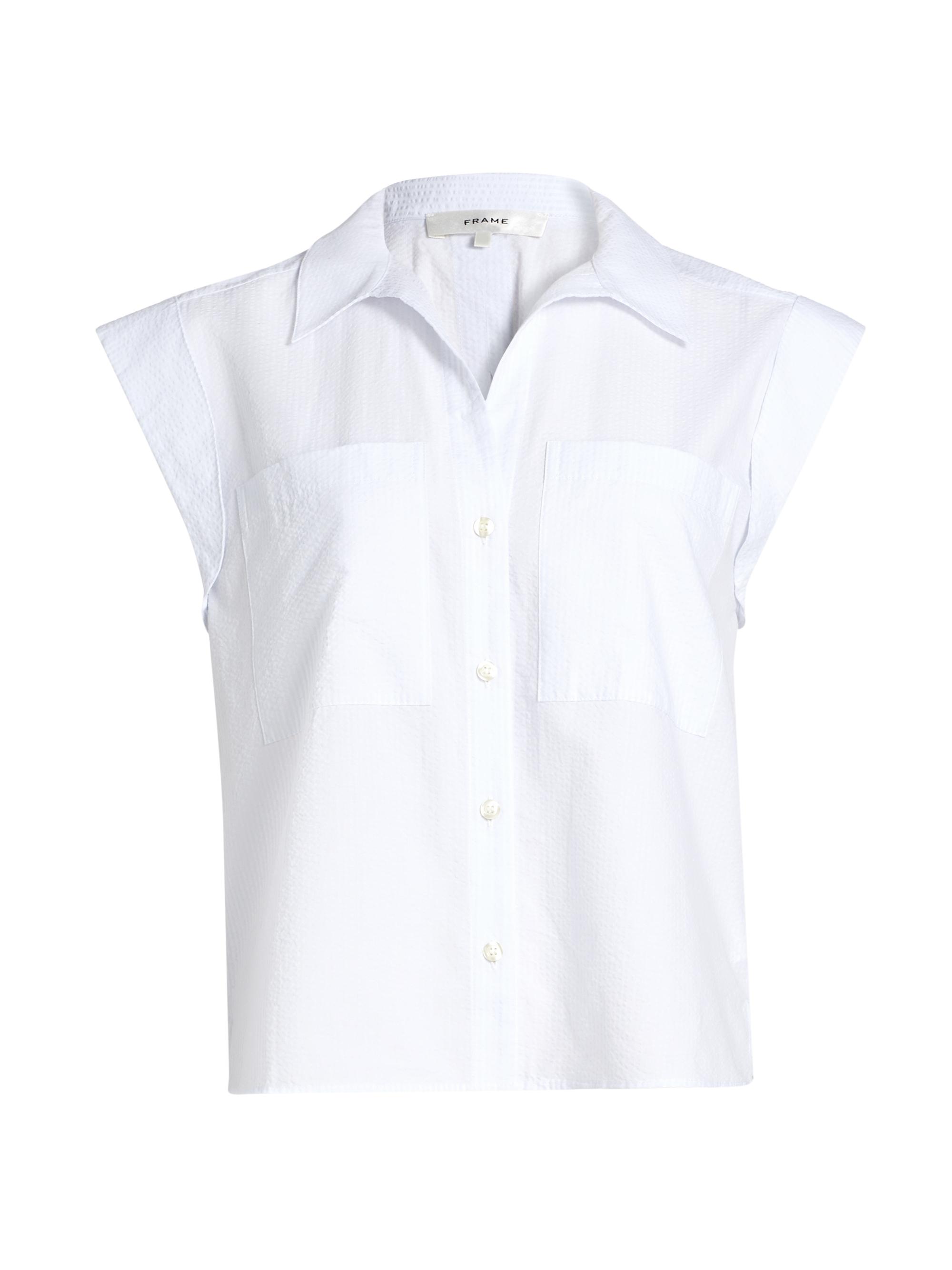 Frame Women's The Seersucker Leisure Shirt - Light Chambray Multi