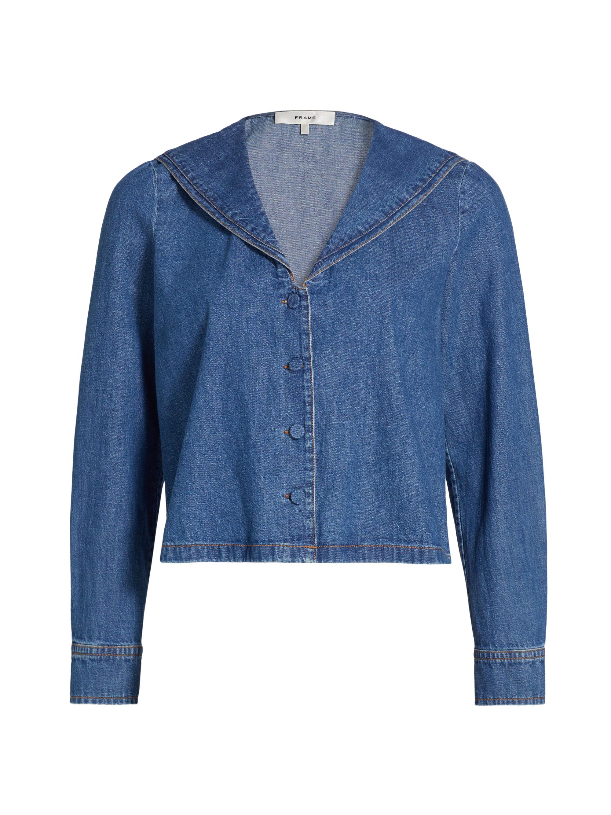 Alice + Olivia Finely Cropped Oversized Denim Shirt | Saks Fifth