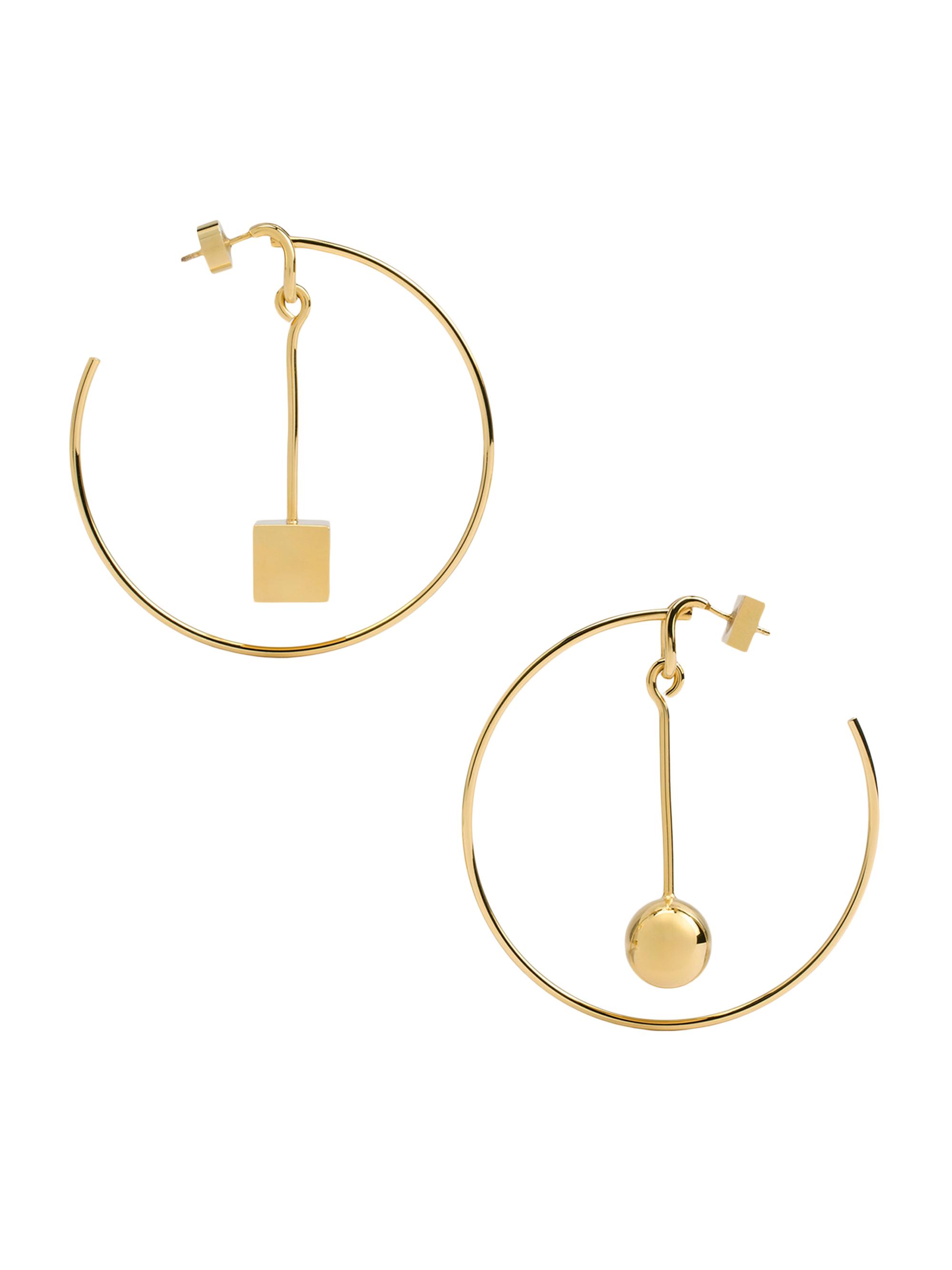 Jacquemus Men's Les Creoles Nodo Brass Hoop Earrings - Gold