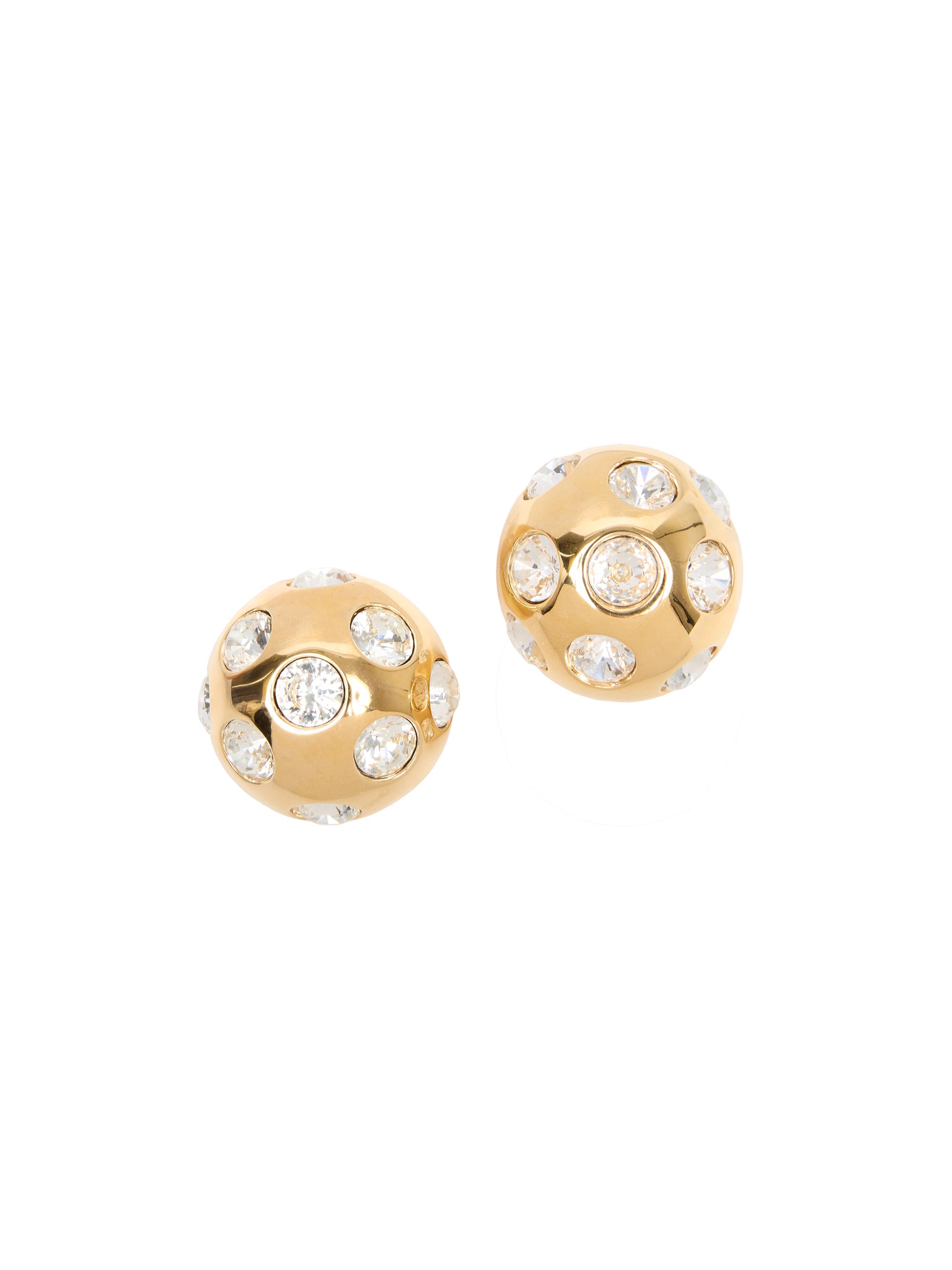 Jacquemus Men's Les Boucles Salon Stud Earrings - Gold Crystal