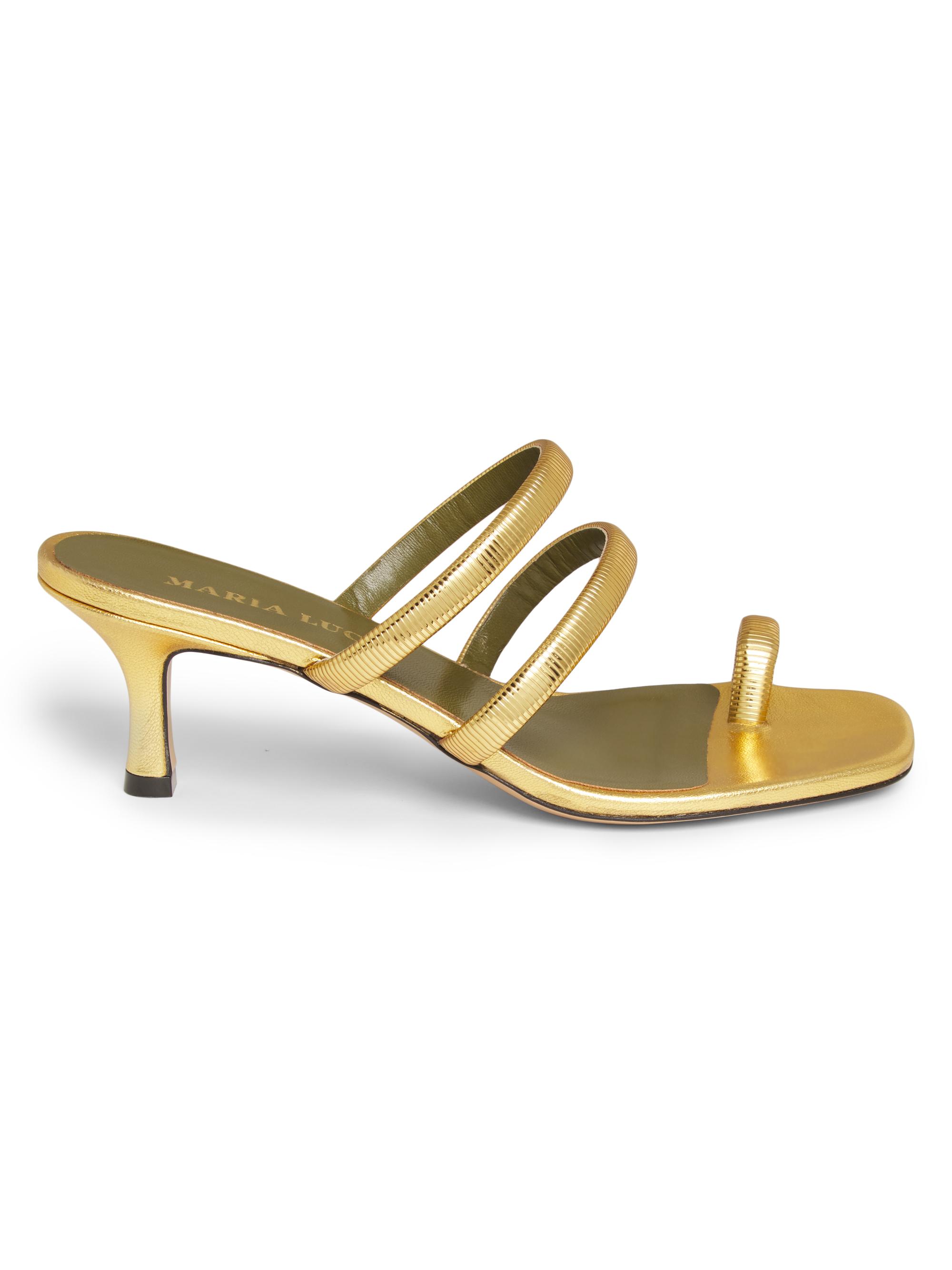 Maria Luca Women's Modia 60MM Leather Sandals - Gold