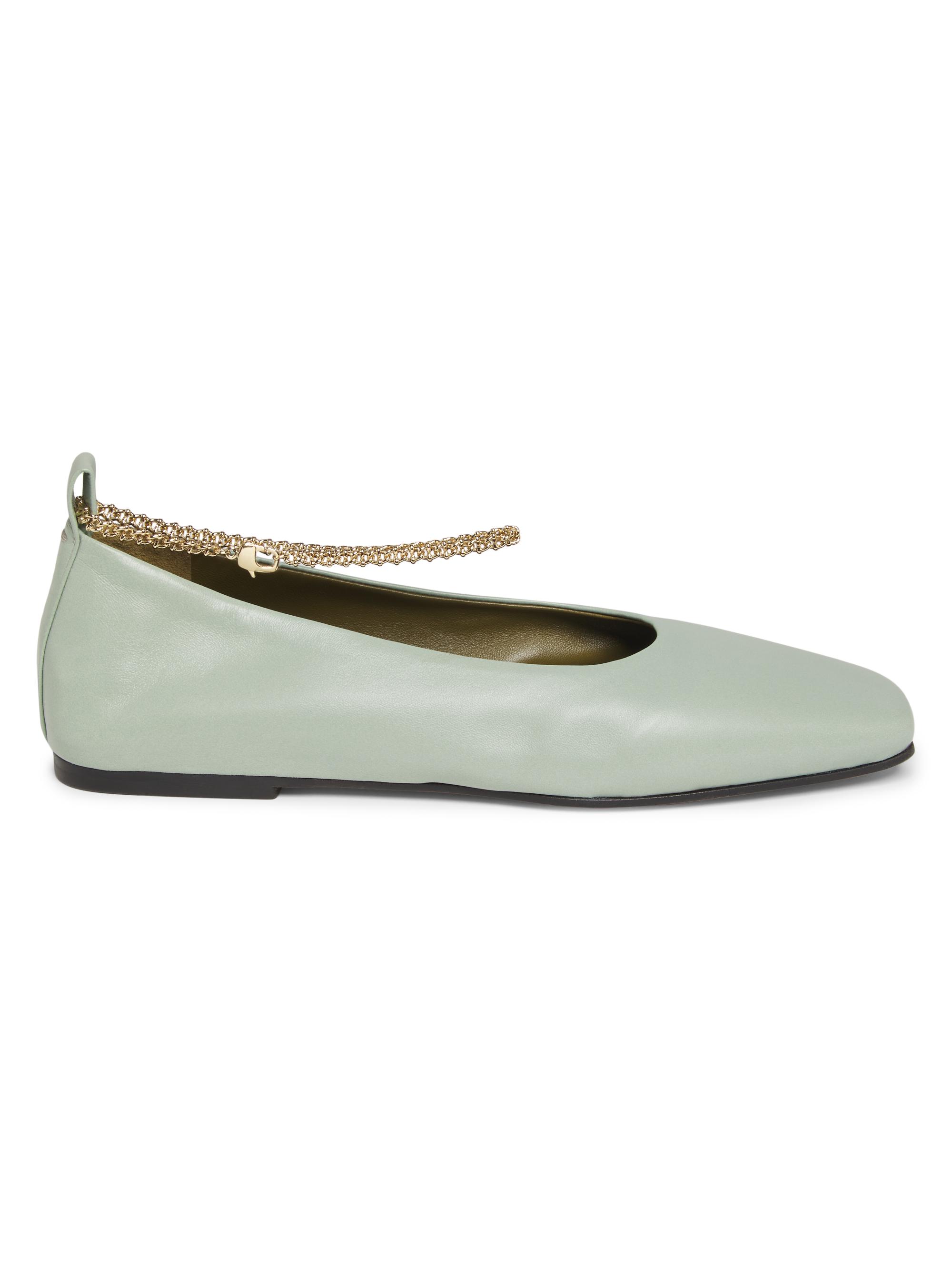 Maria Luca Women's Augusta Leather Ballet Flats - Light Pastel Green