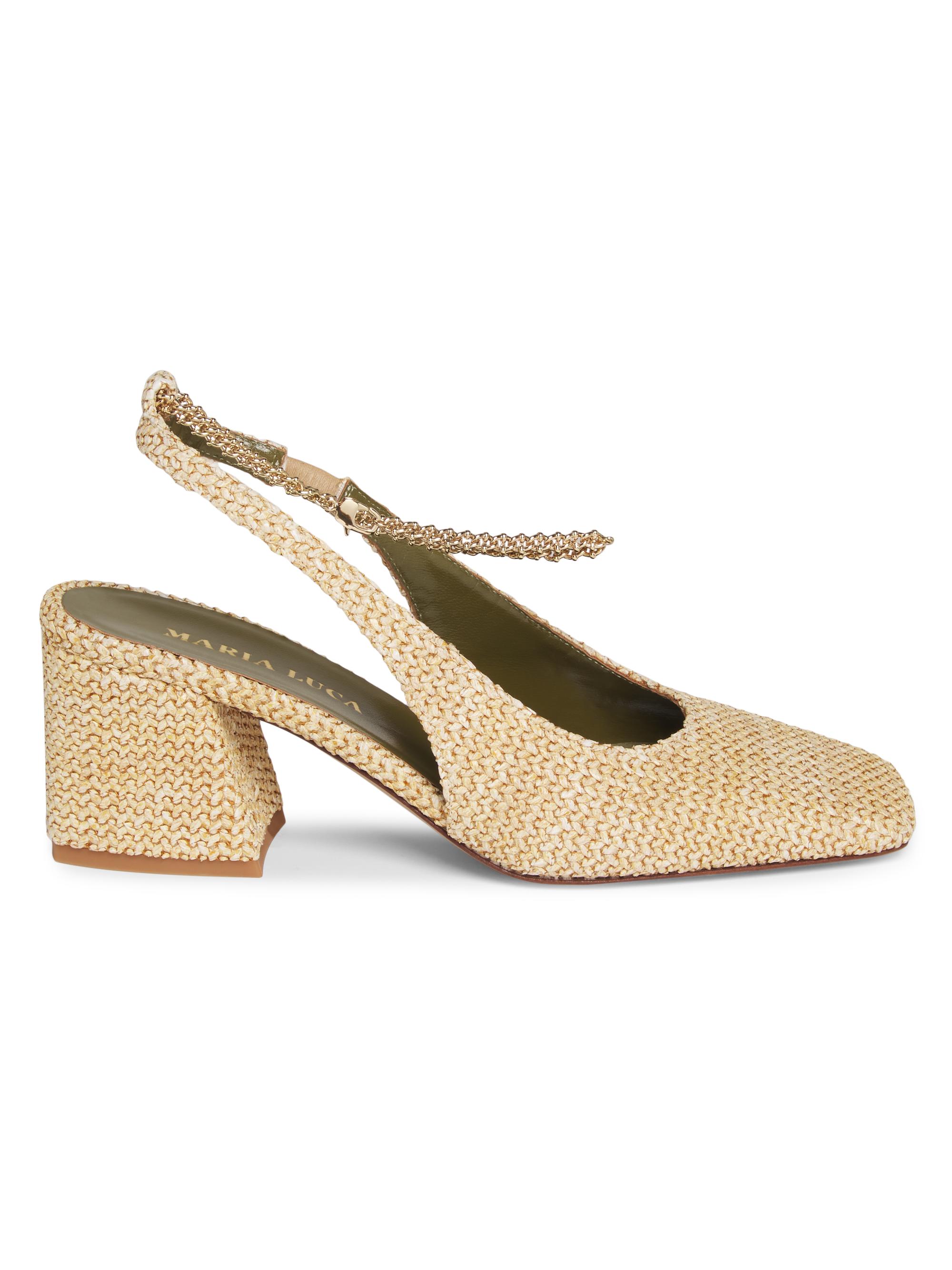 Maria Luca Women's Ilaria 65MM Woven Slingback Pumps - Natural