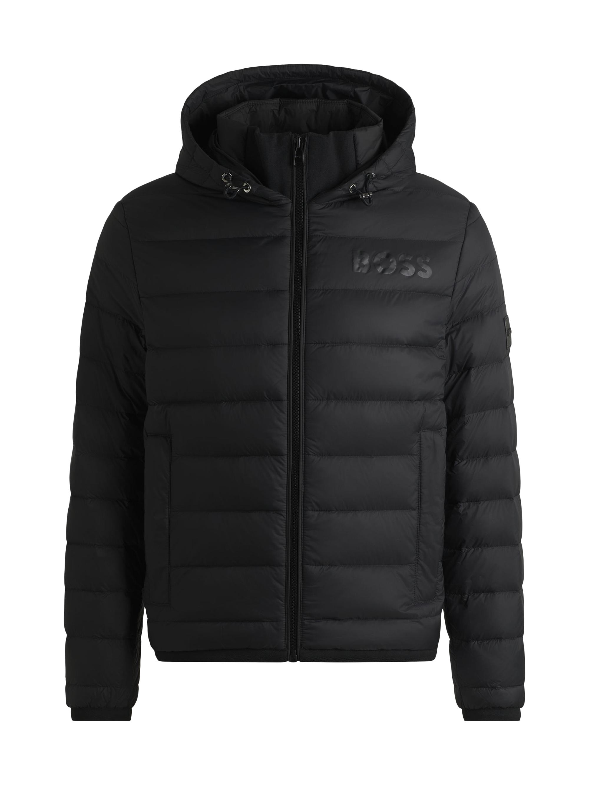 BOSS Men's Water-Repellent Down Jacket with Tonal Logo - Dark Blue
