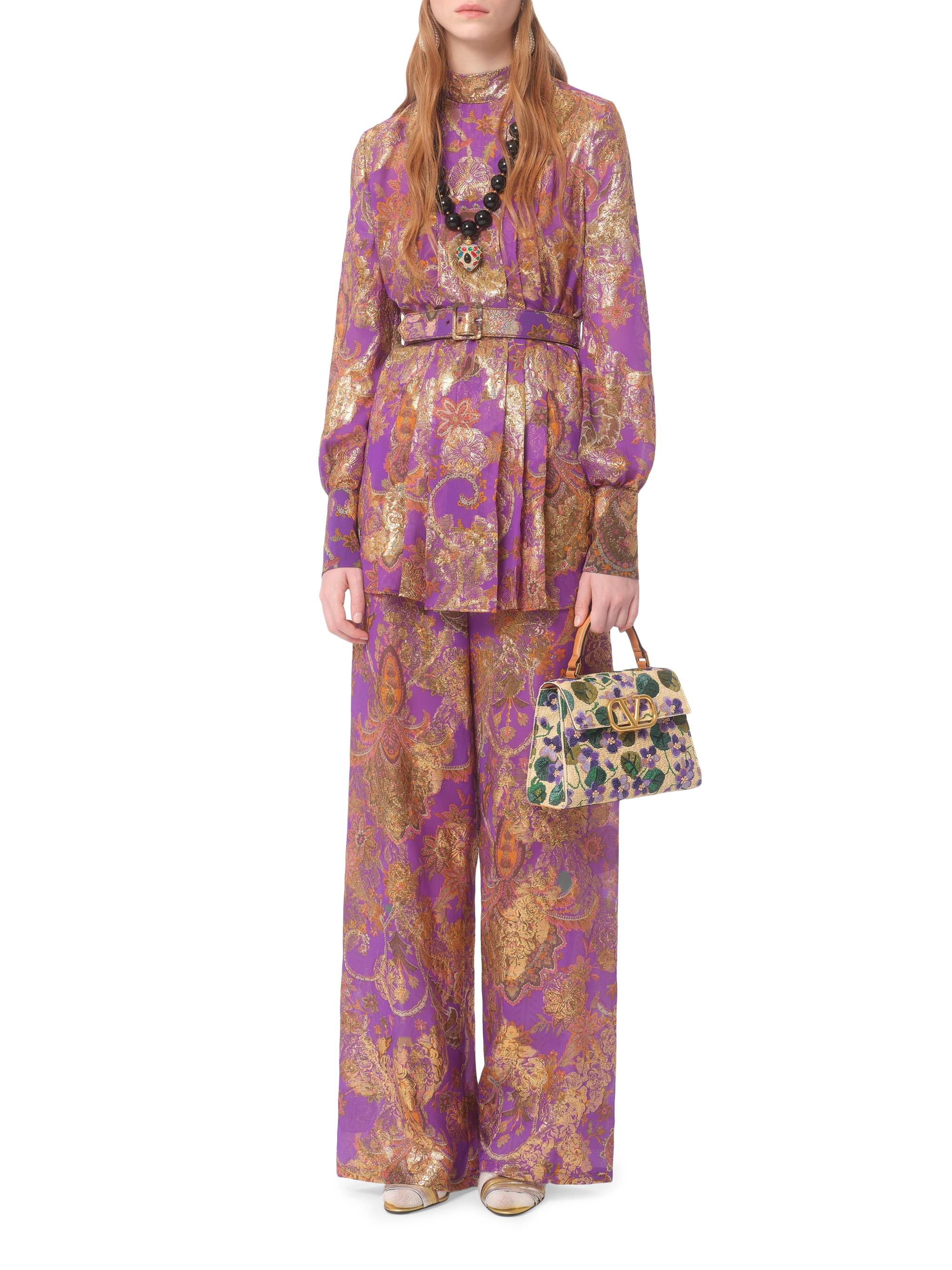 Valentino Garavani Pants in Fil Coupe Lame Cachemire Apres L