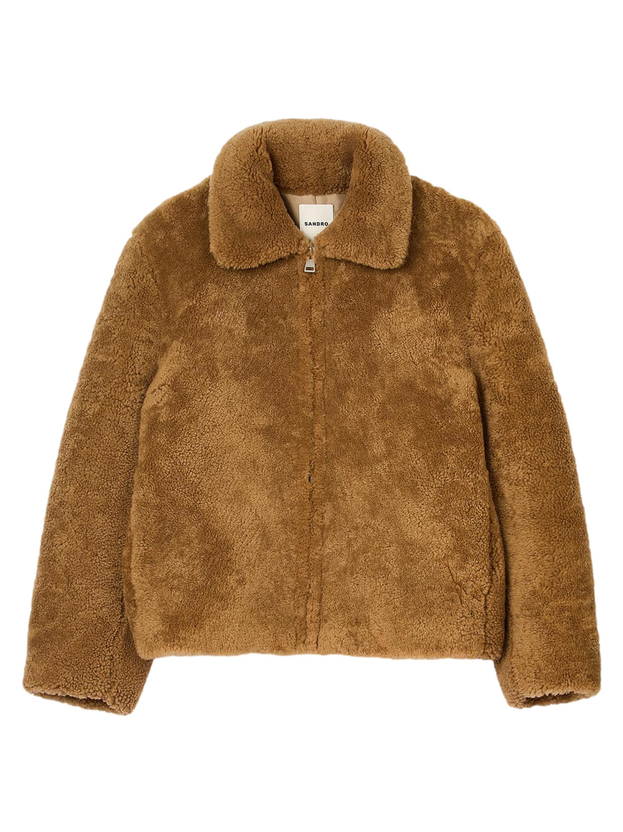 Sandro Men's Shearling Jacket - Camel