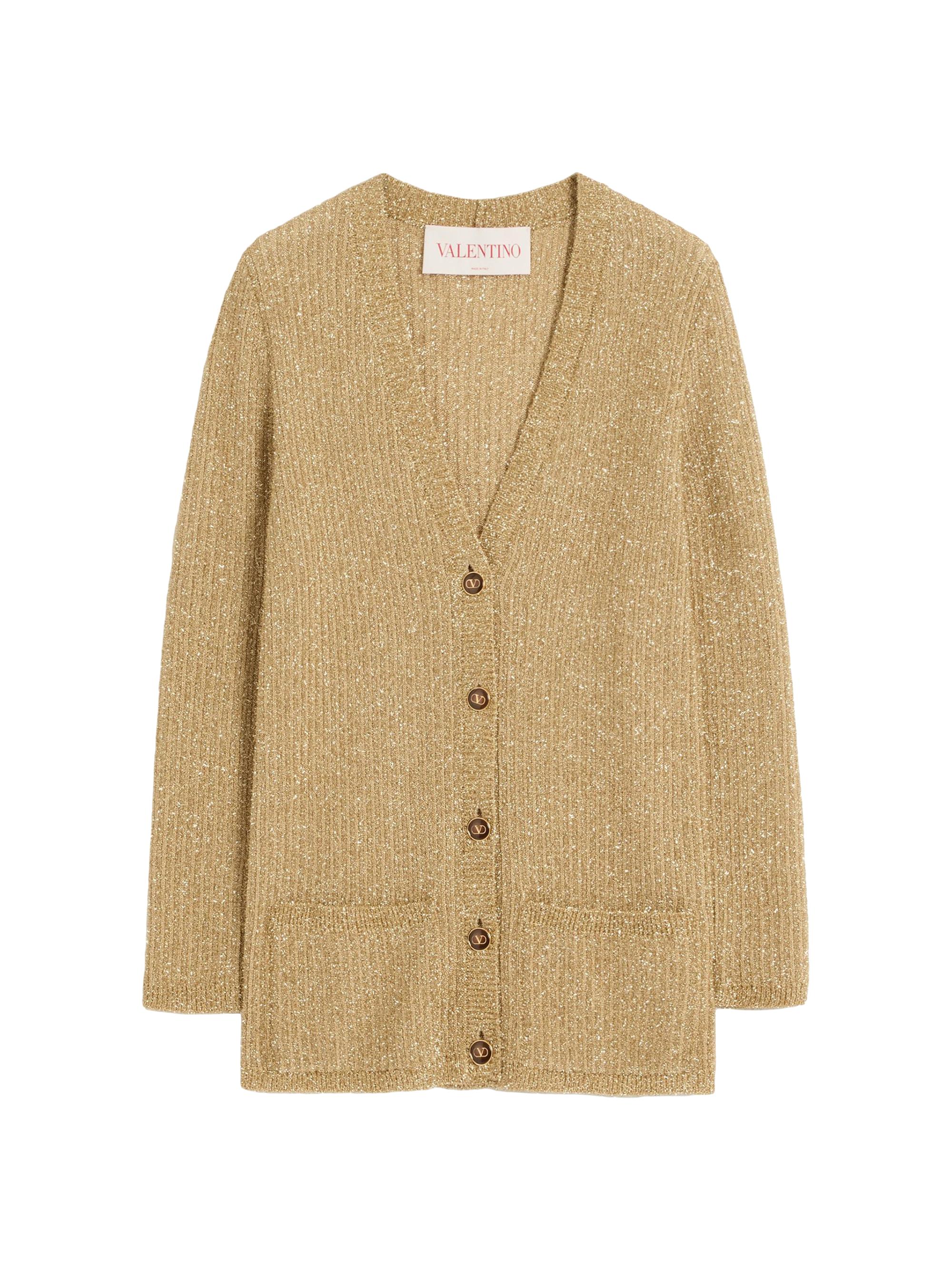 Valentino Garavani Women's Lurex Cardigan - Beige